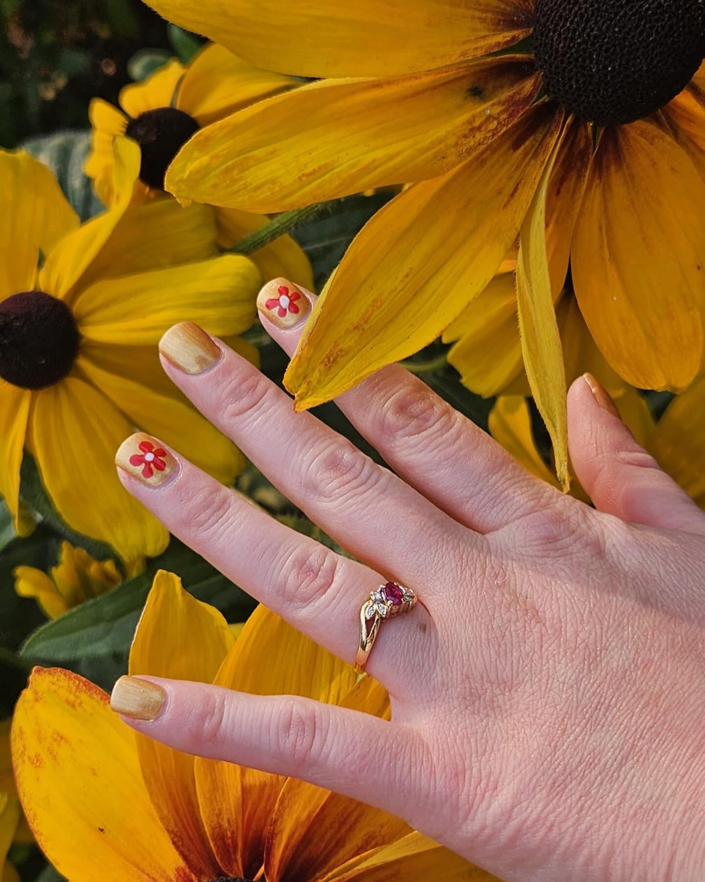 I want to share these photos not because I want to show off my engagement ring (though I really love it and it brings me so much joy) but to share that since our engagement I’ve been wearing two rings. This summer, as my grandma was passing, I began to wear the ring she gave me every day. She had this ring made for me after I got my MFA, and it has diamonds from her and my great grandma in it. It was a gift to celebrate my first book and my degree. My engagement ring is a promise for the future, but so is my opal one. It is a celebration of my achievements and I see it as a symbol to keep creating, to keep striving. And it is a reminder from my grandma in heaven that she is encouraging and supporting me too. I feel so blessed to have such symbols of love on my hands, to look forward to the continued love of a partnership, of family, and my art. P.S. Ladybug was a paid actor.