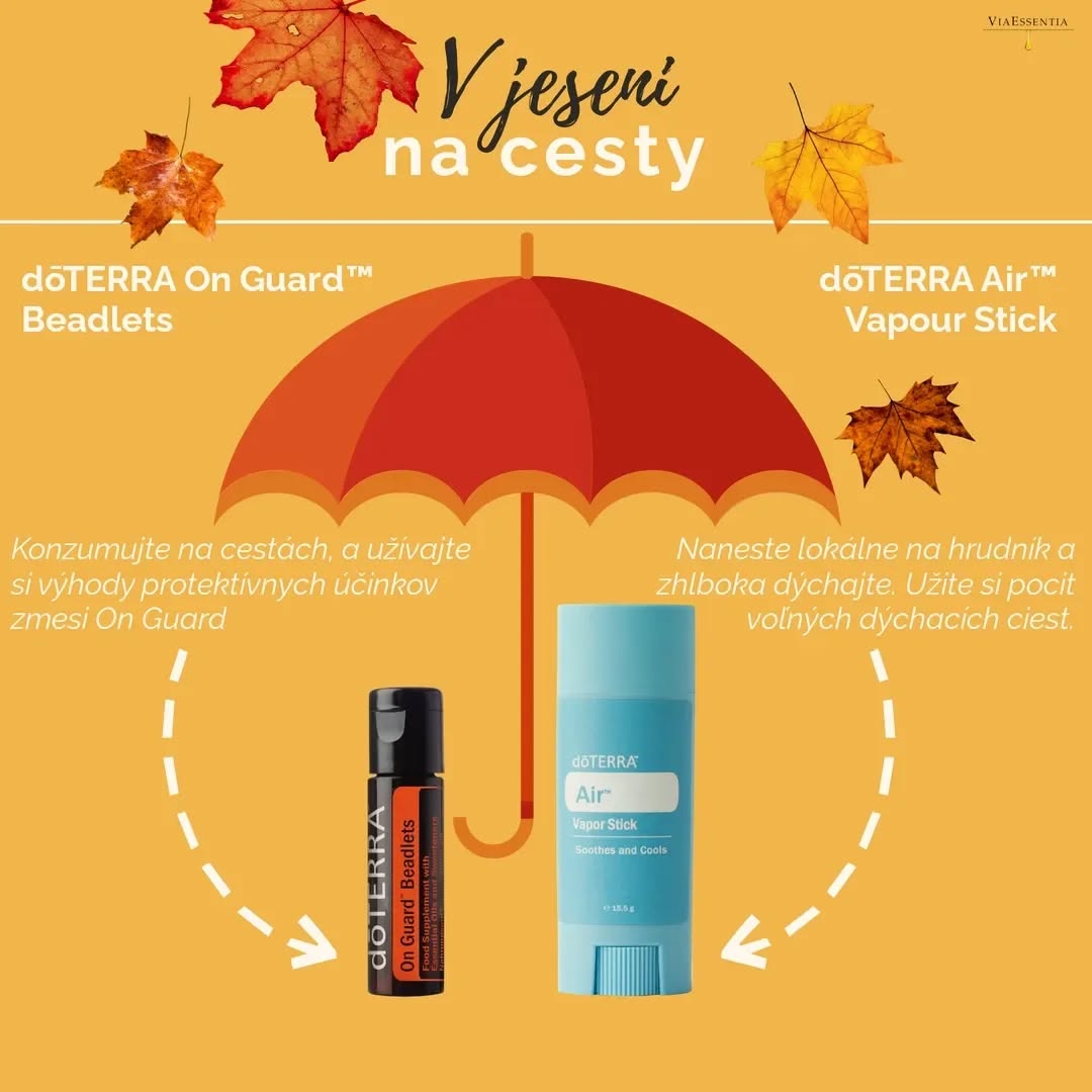 🍂🍁 Zmesi esenciálnych olejov, ktoré Vám v nasledujúcom období poskytnú TIE najväčšie benefity sú:
- On Guard 🛡 zmes esenciálnych olejov z ratlín, ktorých kombinácia má podporný účinok pre náš imunitný systém
- Air 🍃mätová, povzbudzujúca zmes, ktorá podporuje pocity čistých dýchacích ciest
Existujú vo veľmi pohodlných formách (On Guard guličky, Air tyčinka) pre aplikáciu na cestách, ale aj doma.
-------------------------------------------------------------------------------------------
VIAC O TOP PRODUKTOCH odporúčaných pre jesenné obdobie (ich účinky, a ako ich používať) 👇🥰: https://www.viaessentia.info/sezonne-odporucania
doTERRA E-SHOP:
https://www.viaessentia.info/doterraeshop
Ste zvedaví na svet esenciálnych olejov, ale neviete ako začať?
https://www.viaessentia.info/vasacesta
#doterra # #jesen #hrejivy #wellness #relax #doma #klincek #skorica #teplo #bynature #esencialneoleje #volnedychaj #viaessentia