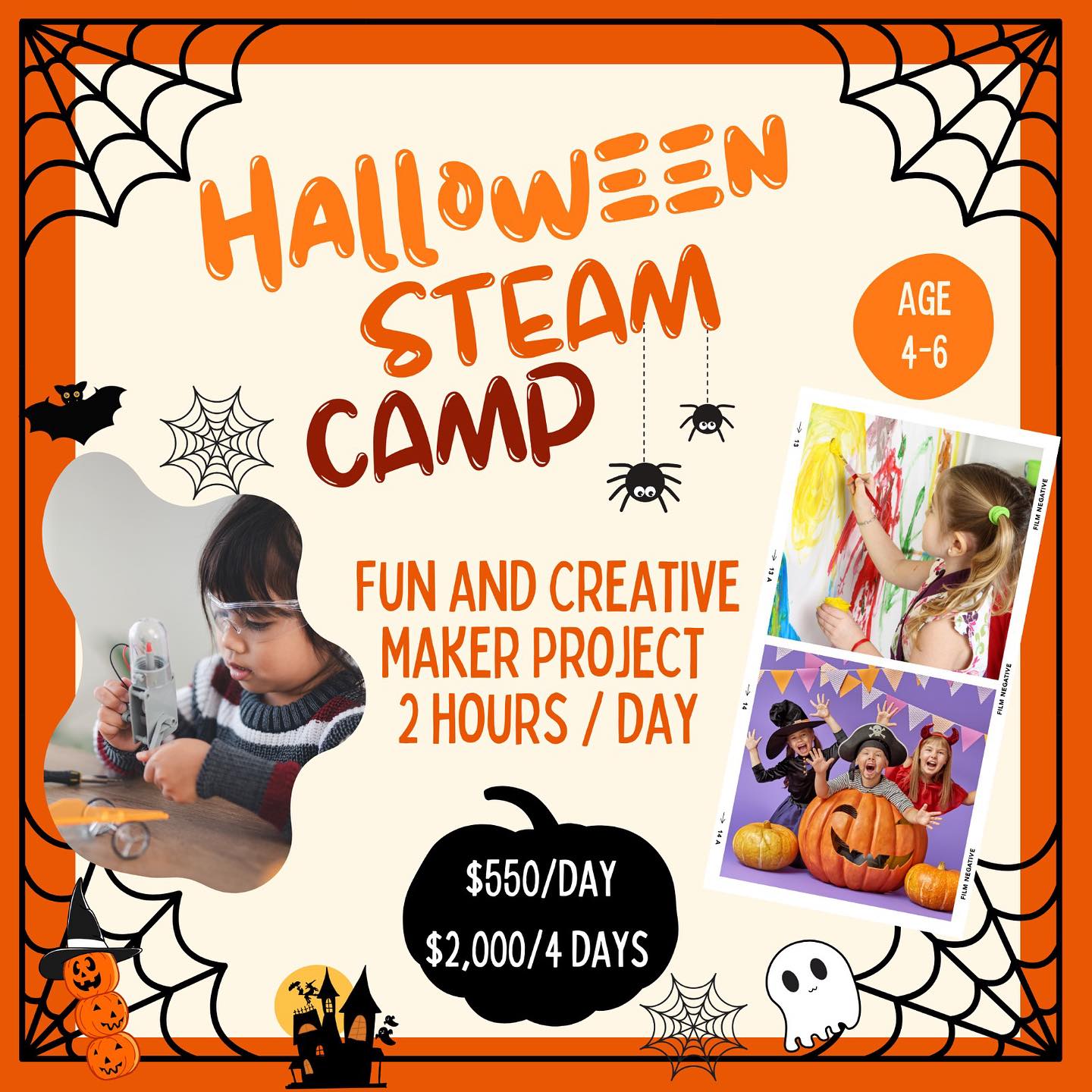 🎃 Join our Halloween STEM Camp! Dive into spooky science and creative projects from October 7-10 (4 days), 10 AM - 12 PM. Perfect for curious minds! 👻✨
🎃$100 off for bring a NEW friend
👻 Happy together (3 kids) $1,850 each
#HalloweenSTEM #SpookyScience #CreativeKids #STEMFun #HalloweenCamp #LearningIsFun #MakerMagic #KidsActivities #Education #STEMEducation #wongchukhang #WCH #stem #science #workshop #smallgroup #privateclass #harukiroboticslab #harukirobotics