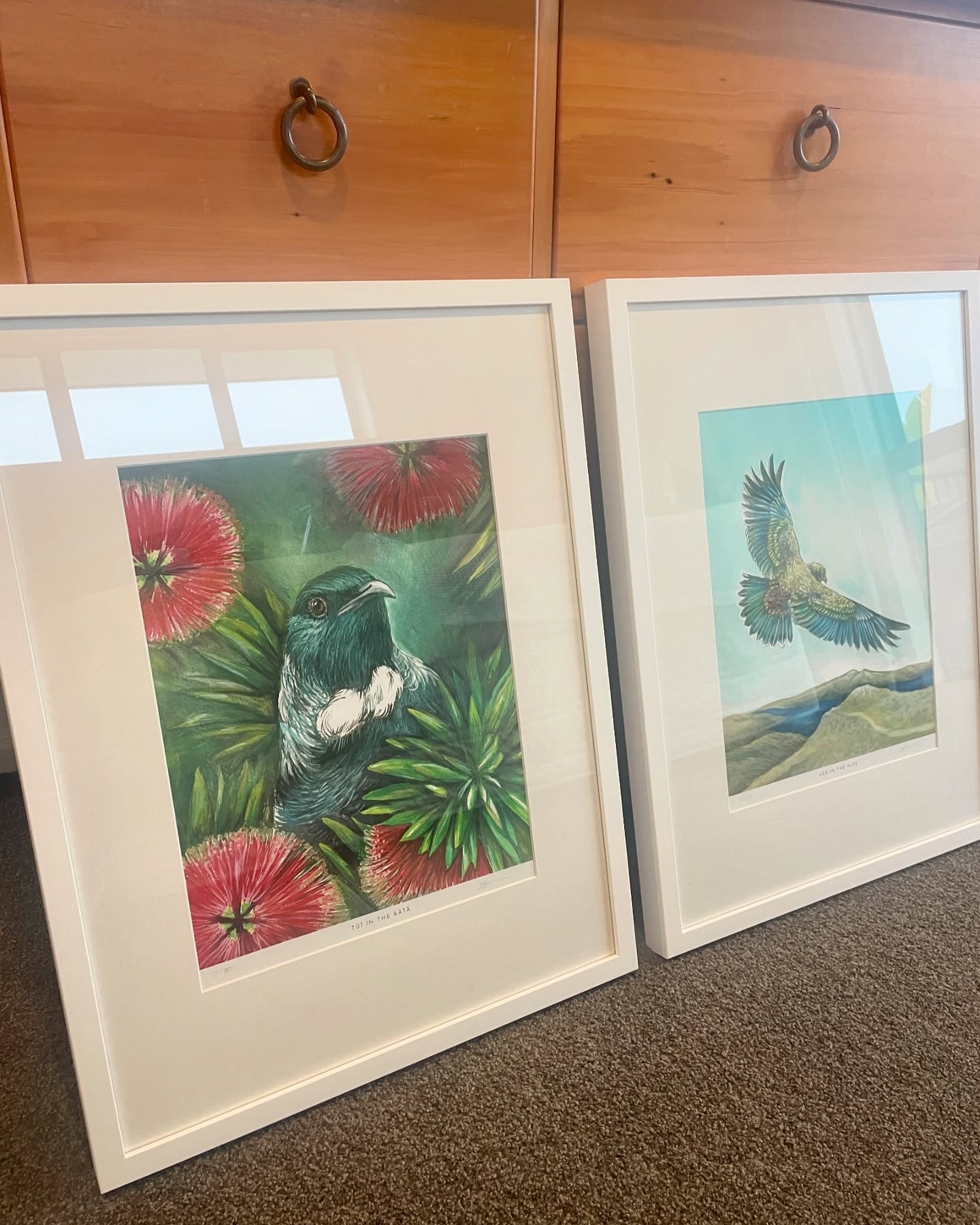Pow these A3 prints in A2 frames looking amazing. So cool to see my work scaled up ! Itās been a busy week of print orders with gifts and pieces for exhibitions in the bay.