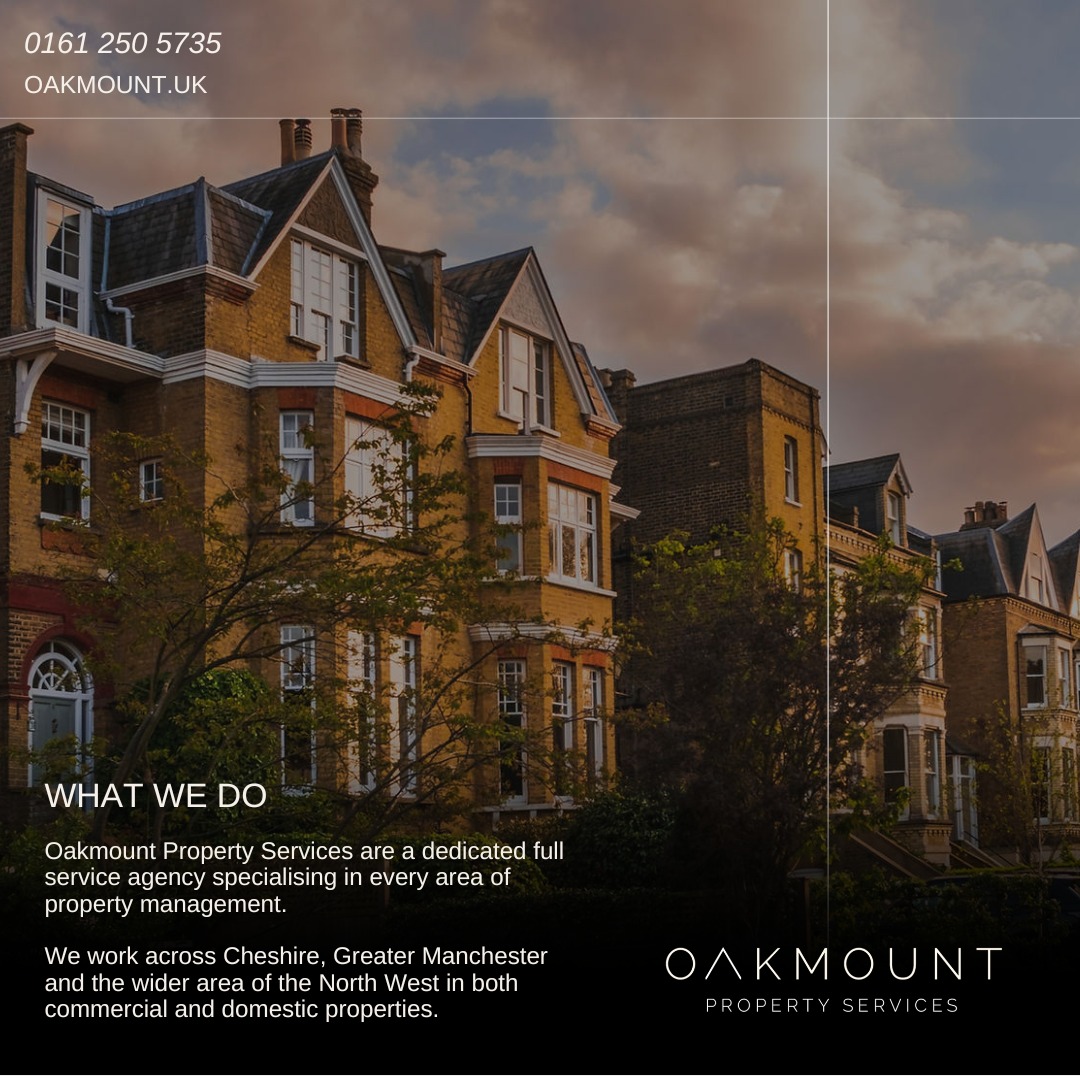 At Oakmount Property Services, we specialise in comprehensive property management solutions tailored to meet your needs 🏘️
Whether you own commercial or residential properties, our dedicated team is here to ensure your investments are expertly managed across Cheshire, Greater Manchester, and the North West. From day-to-day management to long-term strategic planning, we've got every aspect of your property portfolio covered. Let us take care of the details!
☎️ 0161 250 5735
📩 rs@oakmount.uk
#PropertyManagement #OakmountPropertyServices #ManchesterProperty #CheshireProperty #OutsourcingManagement #PropertyPortfolio