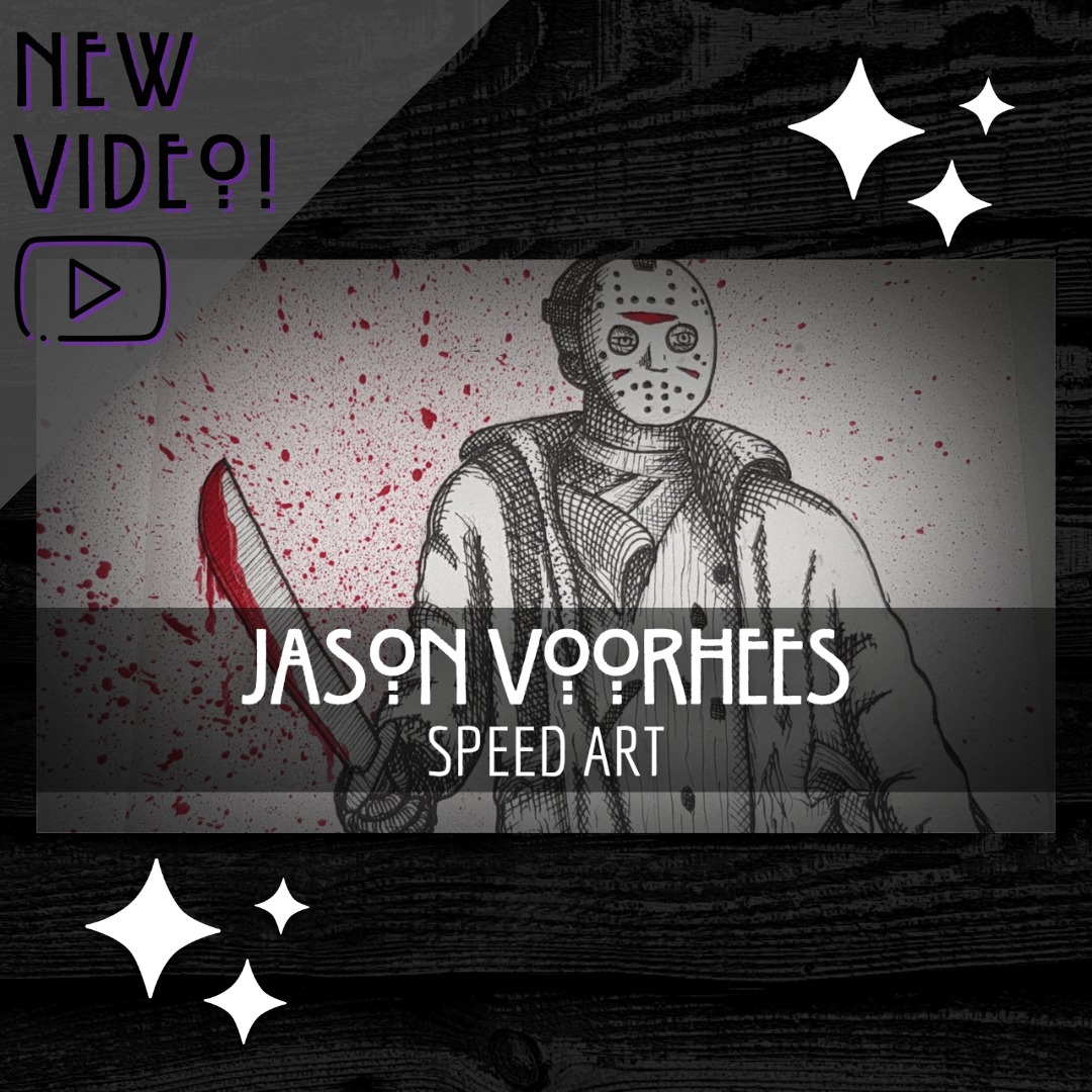 What's this? A new video? 😁
.
Finally got the speed art of my Friday 13th Jason Voorhees drawing edited and uploaded!
.
Go watch, give it a like, and subscribe to my channel; it all helps boost my videos and you won't miss out on future uploads - link in bio.
.
.
.
#hellomyfreakydarlings #jason #jasonvoorhees #jasonvoorheesart #jasonvoorheesfanart #fridaythe13th #friday #friday13th #friday13thmovie #fanart #horror #horrorart #horrormovies #illustration #drawing #penandink #art #artist #instaartist #instaart #corvusarts