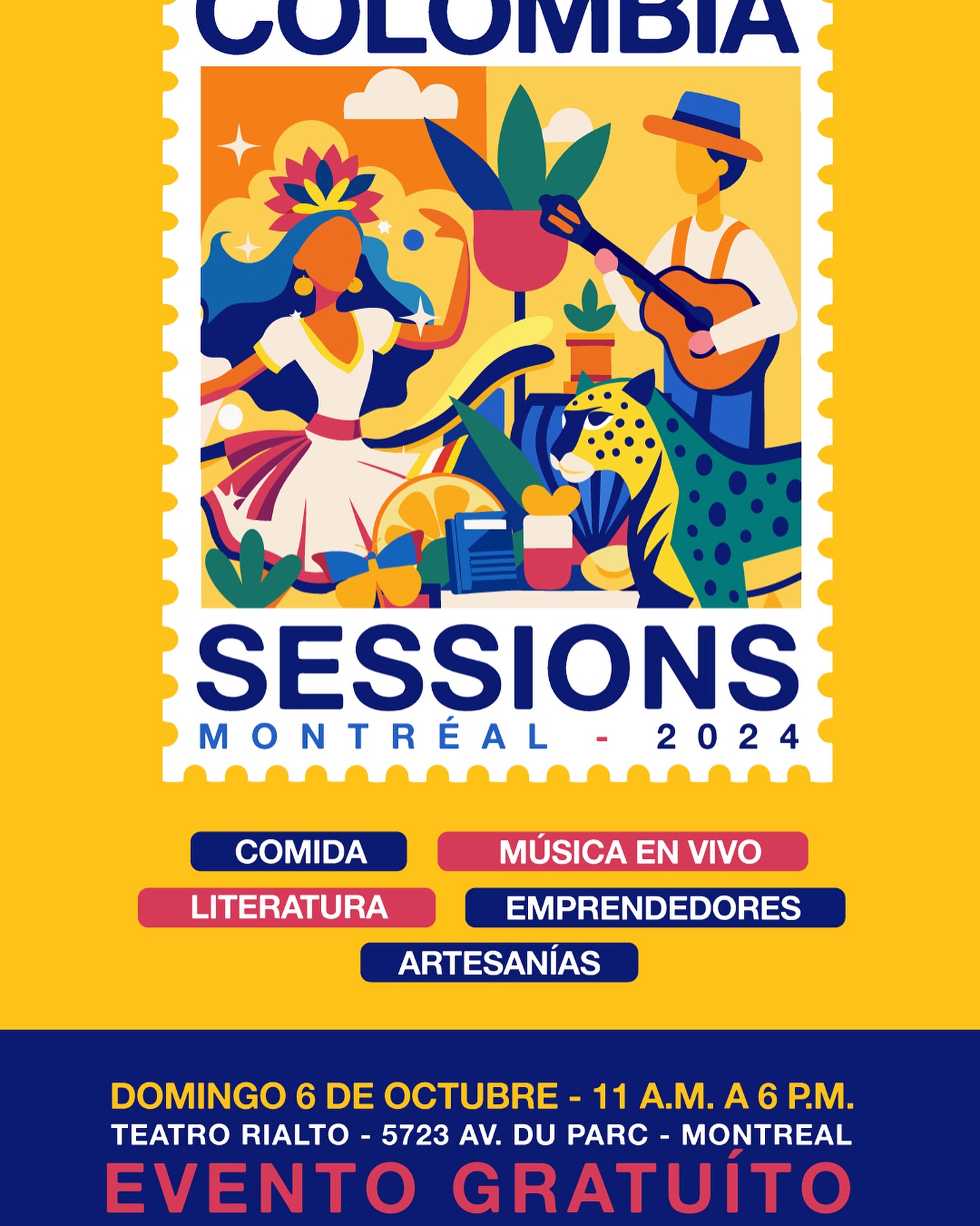 ✨ YatuStyling au Festival Colombia Sessions 2024 ✨
Nous sommes ravis de vous annoncer que YatuStyling participera au Festival Colombia Sessions à Montréal ce dimanche 6 octobre, de 11h à 18h, au Théâtre Rialto.
Rejoignez-nous pour célébrer l’esprit entrepreneurial colombien avec de la musique en direct, de la nourriture authentique, et bien sûr, nos produits de coiffure emblématiques. Venez découvrir nos dernières créations et soutenir les talents colombiens!
📍 Lieu: Théâtre Rialto, 5723 Av. du Parc, Montréal
🎉 Événement gratuit
#FestivalColombia #YatuStyling #EntrepreneursColombiens #ColombianosEnMontreal #ColombiaNosUne #CoiffureEtStyle #MontrealEvents #SupportLocal #ColombianBusiness #latincreativity