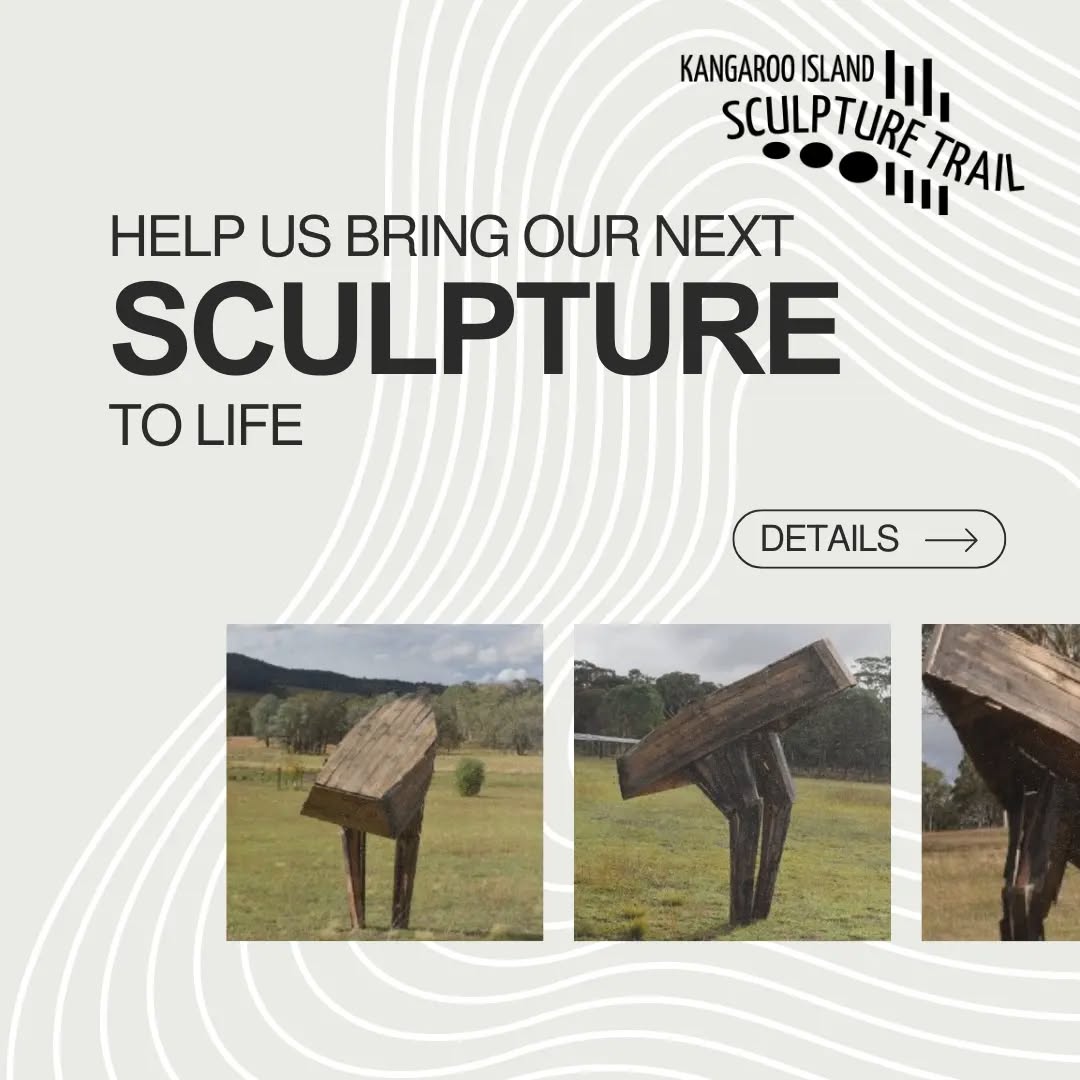 We invite you to help bring our next major installation to life.
Celebrating the story of Kangaroo Island through sculpture, step into Kangaroo Island’s rich maritime history with a major new installation celebrating resilience, community, and the spirit of exploration.
This powerful work by renowned artist Andrew May draws upon stories of Kangaroo Island’s first settlers, who relied on the sea for survival. These early pioneers braved the waters of Christmas Cove, transferring goods and livestock from ships to shore by rowboat—an enduring symbol of their determination and connection to the land and sea. Andrew May will travel to Kangaroo Island for an artist-in-residence to bring the installation to life. Andrew will craft seven life-sized figures using recycled hardwood from the historic Penneshaw Jetty.
Whether you contribute $20 or more, your generosity ensures this story will be shared for generations. All donations over $2 via the Australian Cultural Fund @ausculturalfund are tax-deductible. To fund one of the seven figures, your donation of $3,600 will receive permanent acknowledgment on-site as a benefactor of this significant work.
Donate now at https://artists.australianculturalfund.org.au/s/project/a2EMn00000DosqfMAB/kangaroo-island-sculpture-trail-boat-people
@andrewmayart
Link in bio