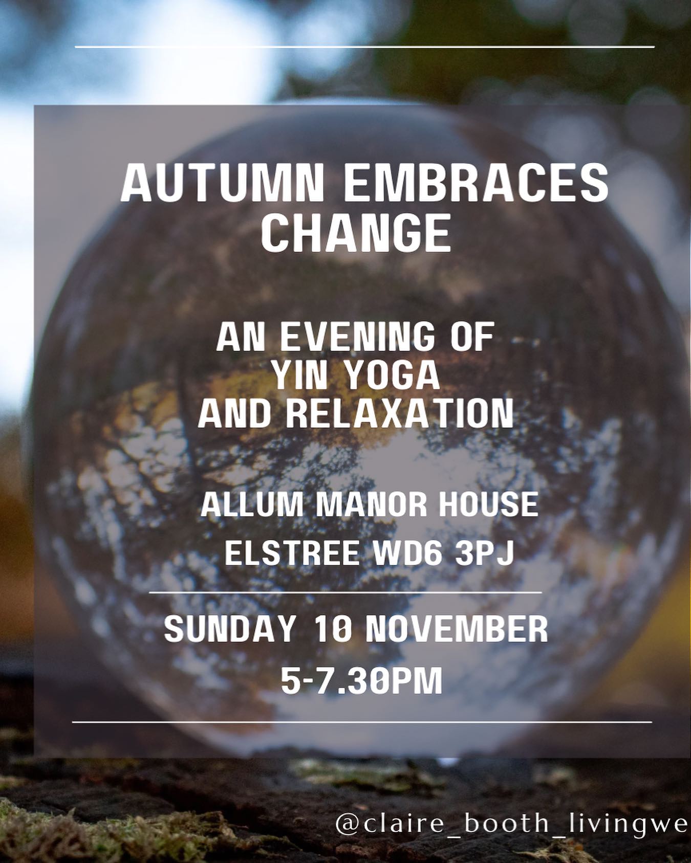 🍂 EMBRACE THE CHANGE 🍂
Join us for this heart warming mini retreat to practice gentle yoga, guided relaxation, journaling and reflections. This yoga is open to everyone, no prior experience required.
Autumn is the transition into the colder, darker months of the year. We can honour this by taking more time to be in rest state and tune into what we need (and can be rid of!) for our own wellbeing.
🗓️ Sunday, 10th November
🕰️ 5 - 7.30pm
💷 £30 per person (booked in advance)
Body, mind and nervous system will thank you for making time for YOU this Autumn.
#embracechange #autumnyinworkshop #yinisforeverybody #elstreestudios #elstree #borehamwoodmums #whatsonnorthlondon #yinyoga #yogajourney