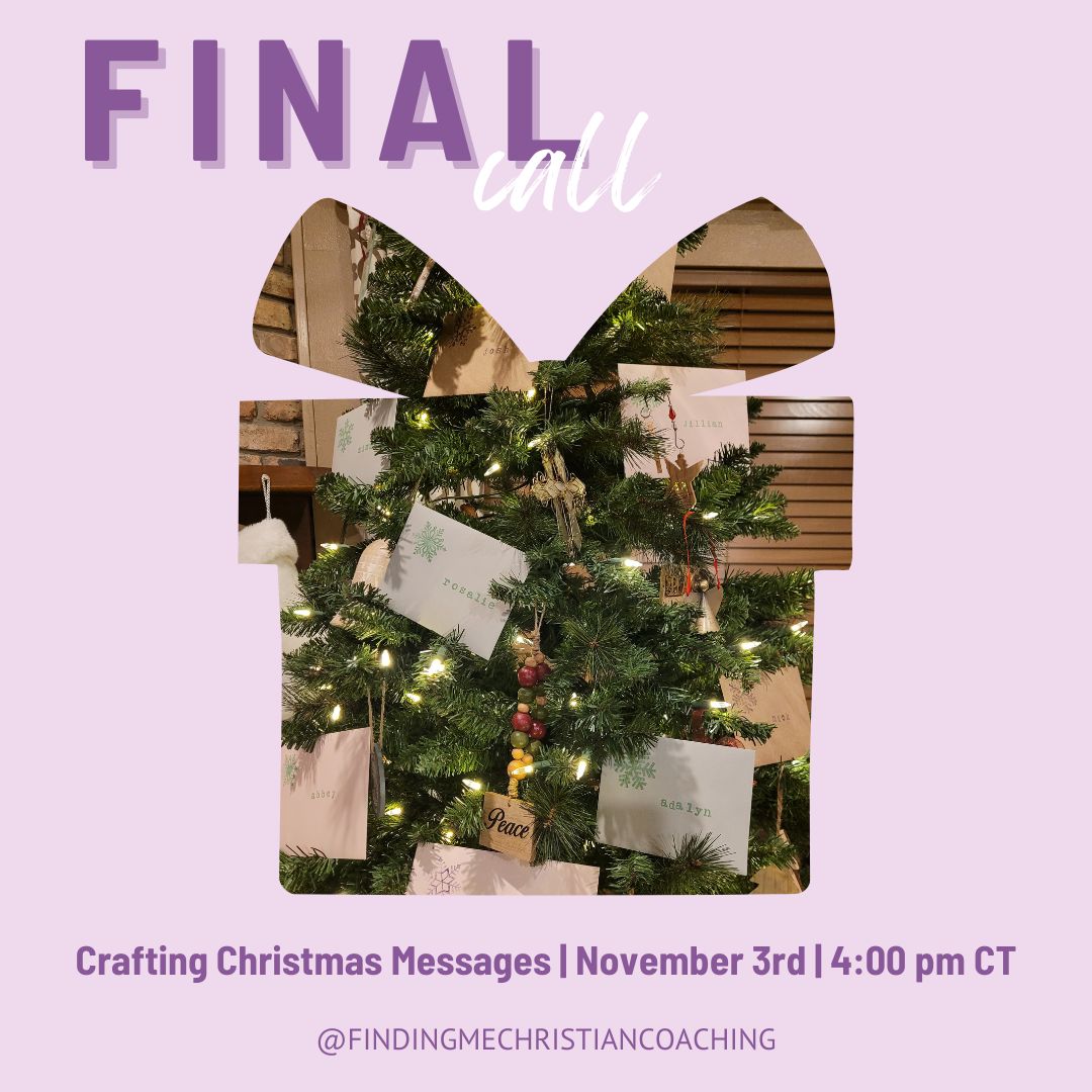 This is it! Last call for Sunday's Workshop!
Date: November 3, 2024
Time: 4:00-6:00 pm CT
Venue: Online Via Zoom
Reserve your spot today and let's create Christmas messages (even if you're not a natural writer) that will be treasured for years to come.
Link in BIO.
#Chrstmasmessages #tradition #lifegivingwords #reminders #identityinChrist #Enneagram #personalgrowth #Enneagramcoach #Christianlifecoach #Christianwomen #identityinChrist #legacy #selfawareness #Enneagram1 #Enneagram2 #Enneagram3 #Enneagram4 #Enneagram5 #Enneagram6 #Enneagram7 #Enneagram8 #Enneagram9 #gift #Christianmoms #Christiangrandmothers