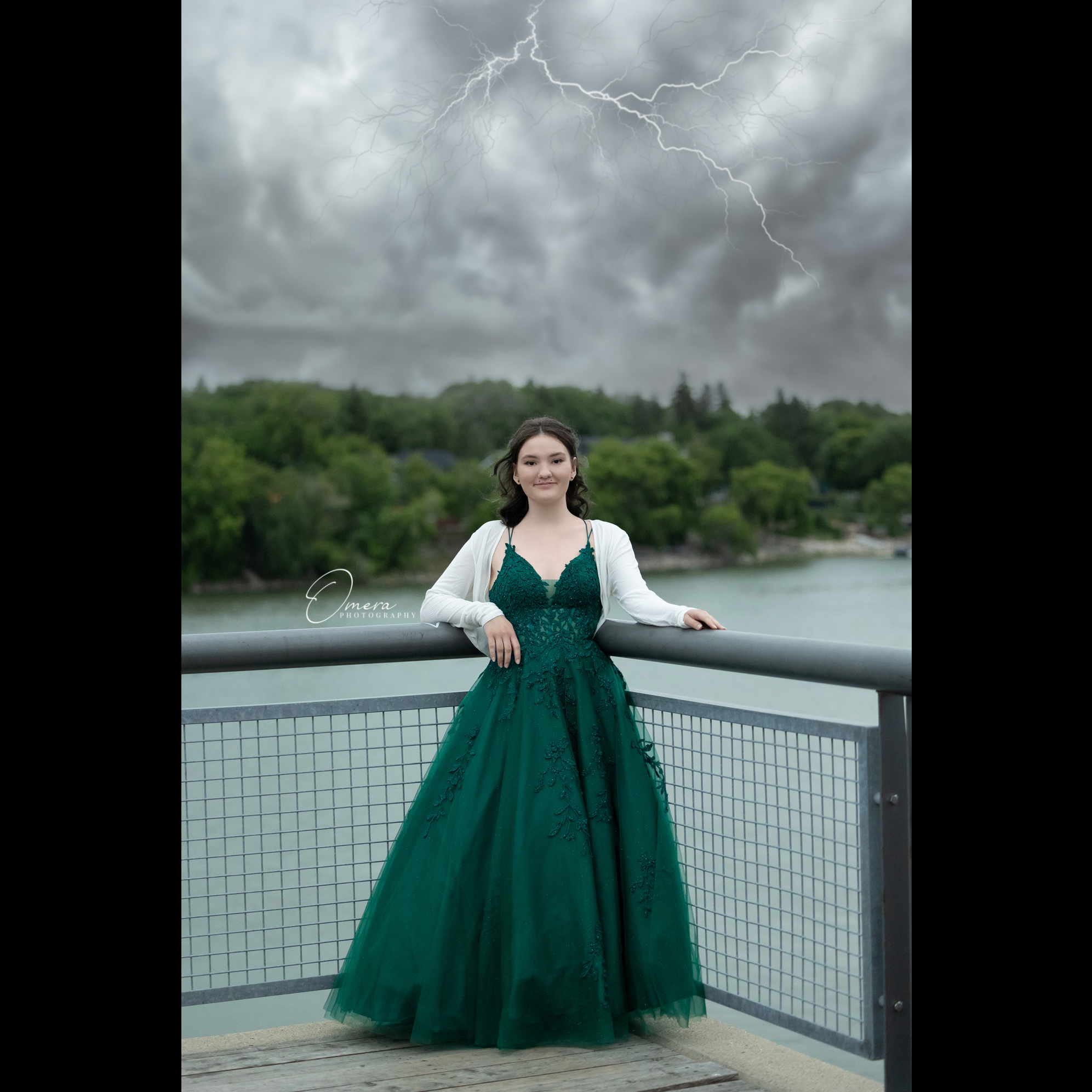 Doing photos for friends is always extra special! I was so excited to do this grad session for one of my closest friend's daughter. Her dress was spectacular! As soon as they sent me a picture, I was even more psyched for this session!
We went to a couple locations and just narrowly missed a downpour. There was some lighting in the distance towards the end of the session, but capturing a strike on camera isn't always easy or possible. However, with Photoshop, we were able to recreate some of the drama of the storm and the finished product was these fun images!