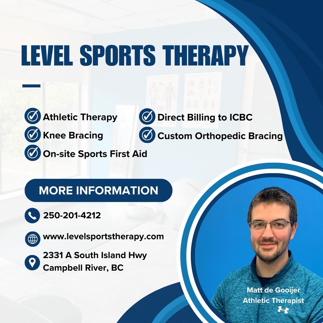 Matt de Gooijer is a Certified Athletic Therapist with the Canadian Athletic Therapists Association. He has 10+ years experience treating and preventing injuries in athletes of all ages and levels. Call us to find out how Matt can help you get back to action! 250-201-4212 or book online at levelsportstherapy.com
