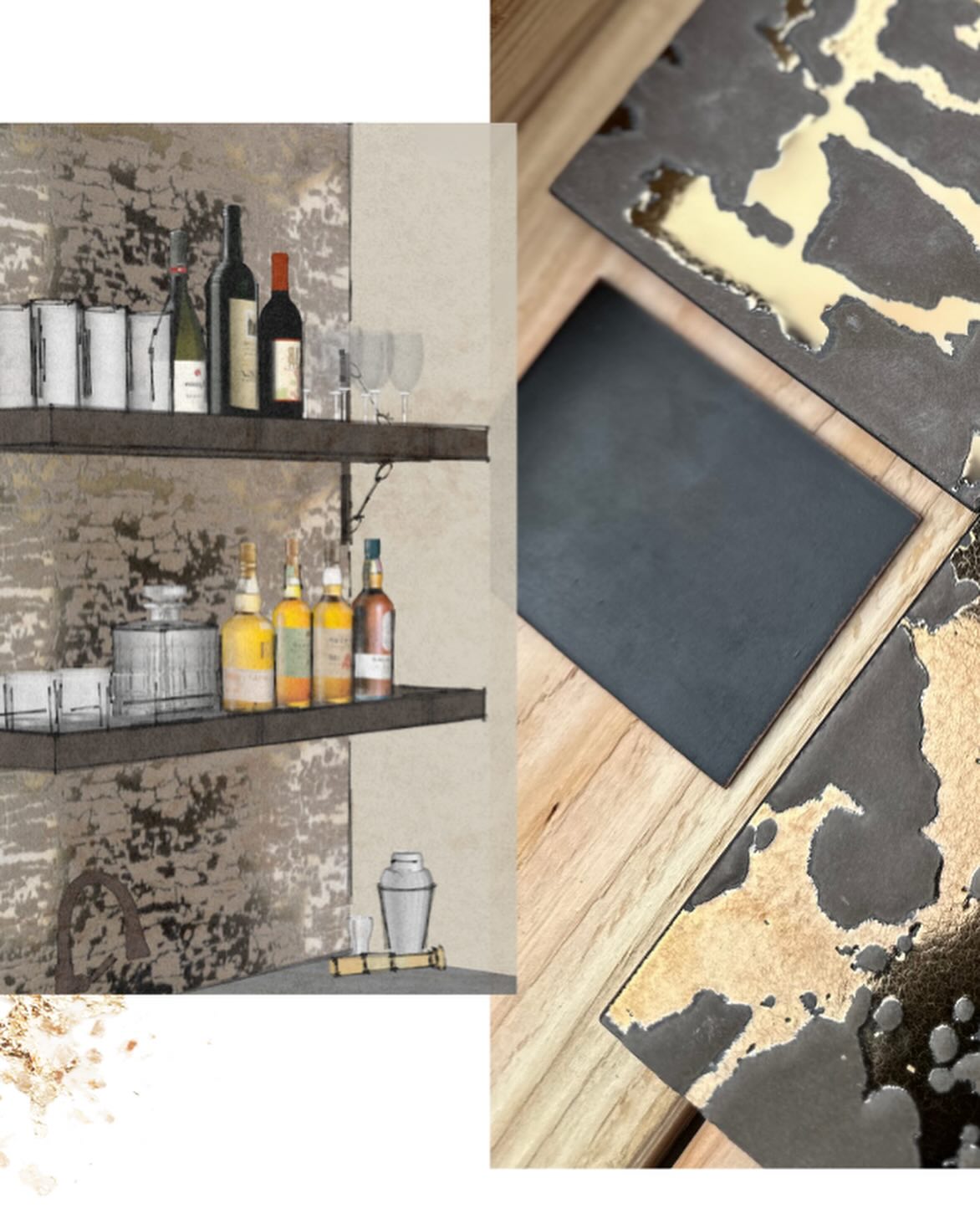 We can’t wait to see this bar come to life! Our client is an ex team roper and a whiskey sommelier…so cool! I couldn’t help but design some custom shelves that will be made with snaffle bits to bring a nostalgic and personal element to his cowboy bar. Seeing what backsplash the client chose was so much fun for this one too! #everydetailmatters #whiskeyformymenbeerformyhorses #custombar #interiordesign #interiorremodel #whiskeybar #cowboybar #bigforkmontana #strongholddesign