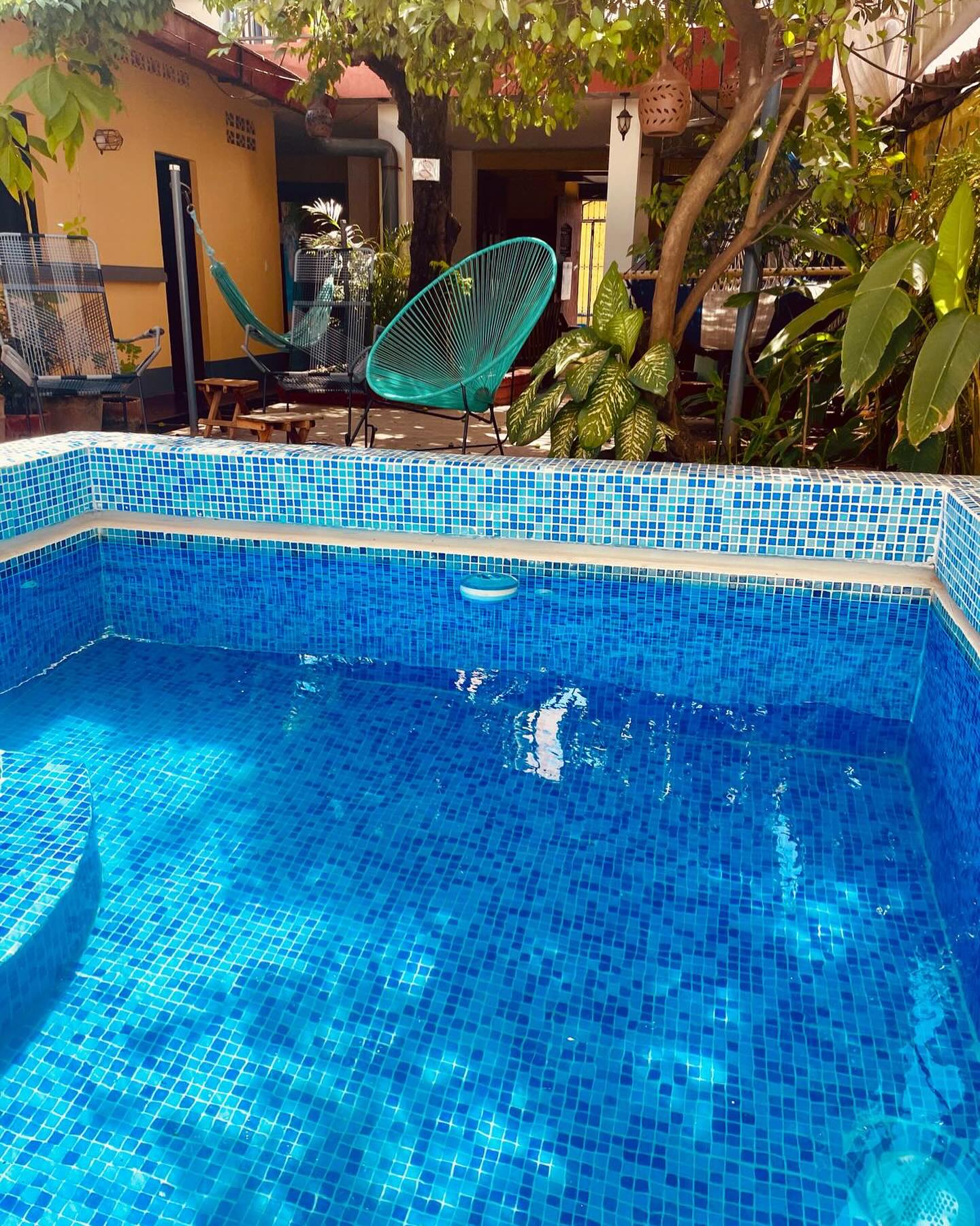 Our pool is not the biggest one! But after a hot day in the beautiful city of Leon, cooling off is the perfect end of the day. We promise! 😎🆒💦 #pool #pooltime #poolday #latortugabooluda #hostel #hostelworld #hostels #leonnicaragua #nicaragua🇳🇮 #travel #travelnicaragua #chill #chillday #timeout