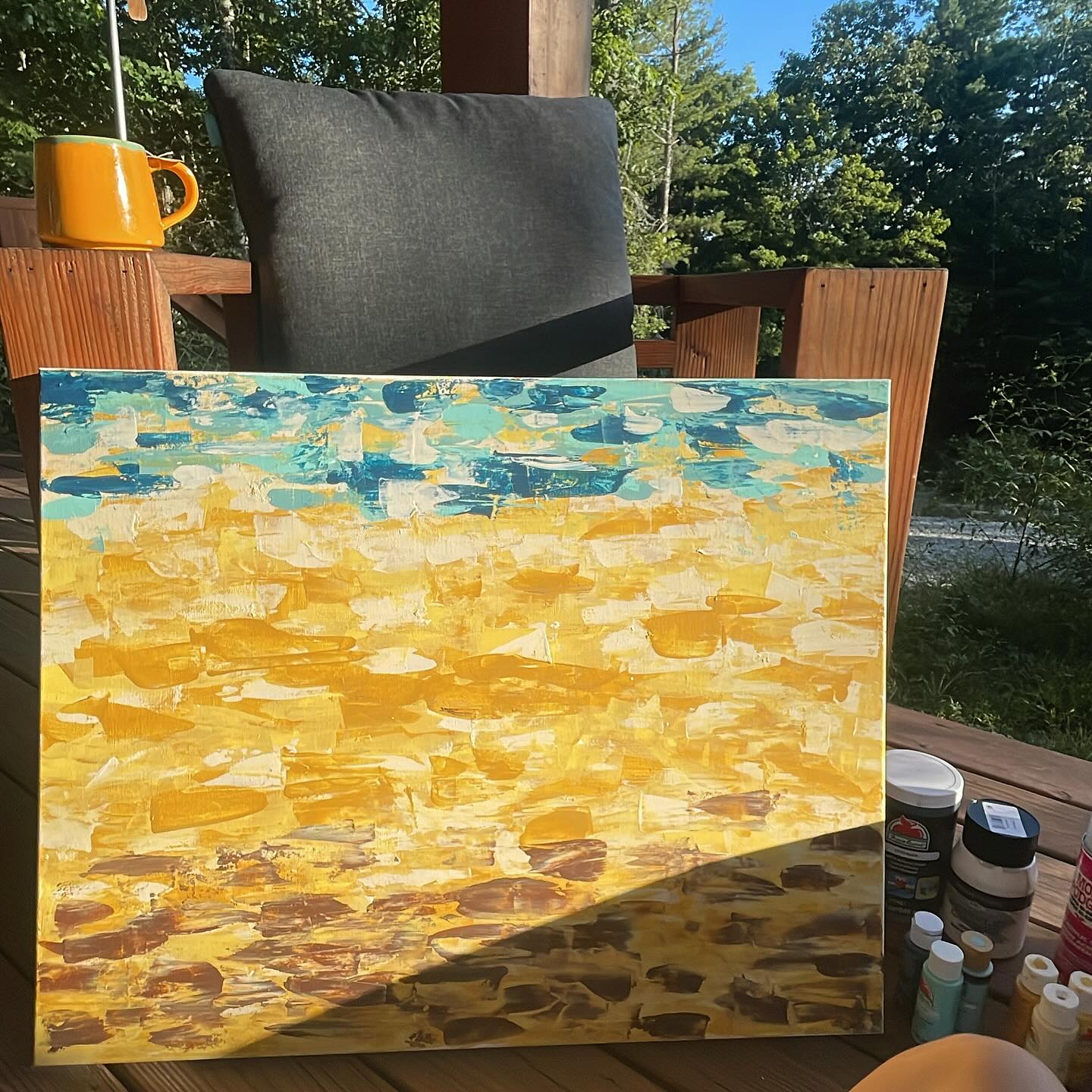 Working through messy thoughts with messy paintings! I wonder what this will end up looking like when I decide it’s/I’m “done”…