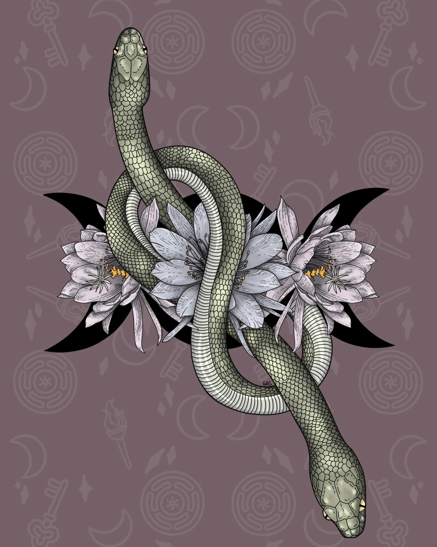 Our website launches tomorrow! “Serpent of Night” prints and stickers will be available for purchase soon! Stay tuned for updates!