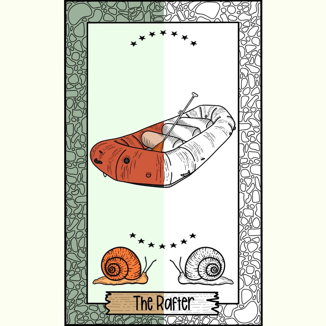 “The Rafter” (Adventurer’s Tarot Deck 16/30)
#graphicdesign #design #digitalart #digitalmarketing #graphicdesigner #graphics #creative #designinspiration #graphic #artist #digitalillustration #illustration #logodesign #smallbusiness #sketchbook #nature #flora #fauna #flowers #animals #trees #mountains #environment #designwork #procreate #witchy #tarot #adventure #rafting #raftguide