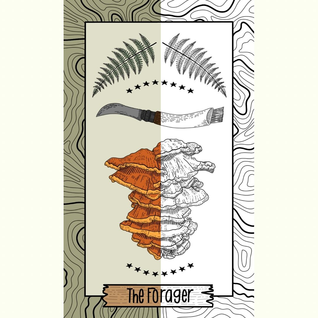 You answered, I delivered! “The Forager” is the newest addition to the Adventure Tarot collection!
#graphicdesign #design #digitalart #digitalmarketing #graphicdesigner #graphics #creative #designinspiration #graphic #artist #digitalillustration #illustration #logodesign #smallbusiness #sketchbook #nature #flora #fauna #flowers #animals #trees #mountains #environment #designwork #procreate #tarot #witchy #adventure #foraging #chickenofthewoods