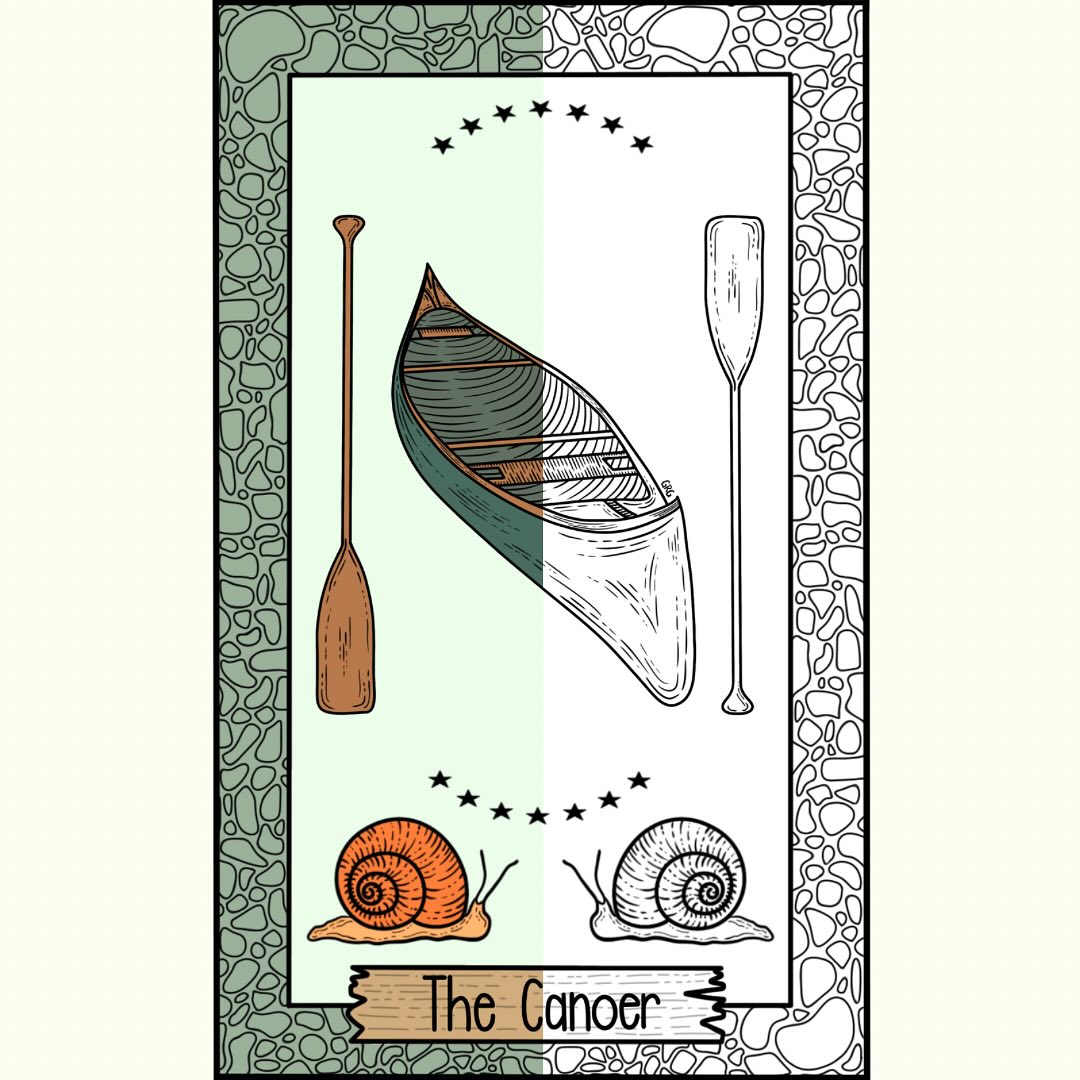 The 2nd water based card “The Canoer” is done! Should I go ahead and post the finished water based designs in the shop or wait until this part of the series is done and do a BIG drop?!
#graphicdesign #design #digitalart #digitalmarketing #graphicdesigner #graphics #creative #designinspiration #graphic #artist #digitalillustration #illustration #logodesign #smallbusiness #sketchbook #nature #flora #fauna #flowers #animals #trees #mountains #environment #designwork #procreate #tarot #adventure #canoe #whitewater #paddle