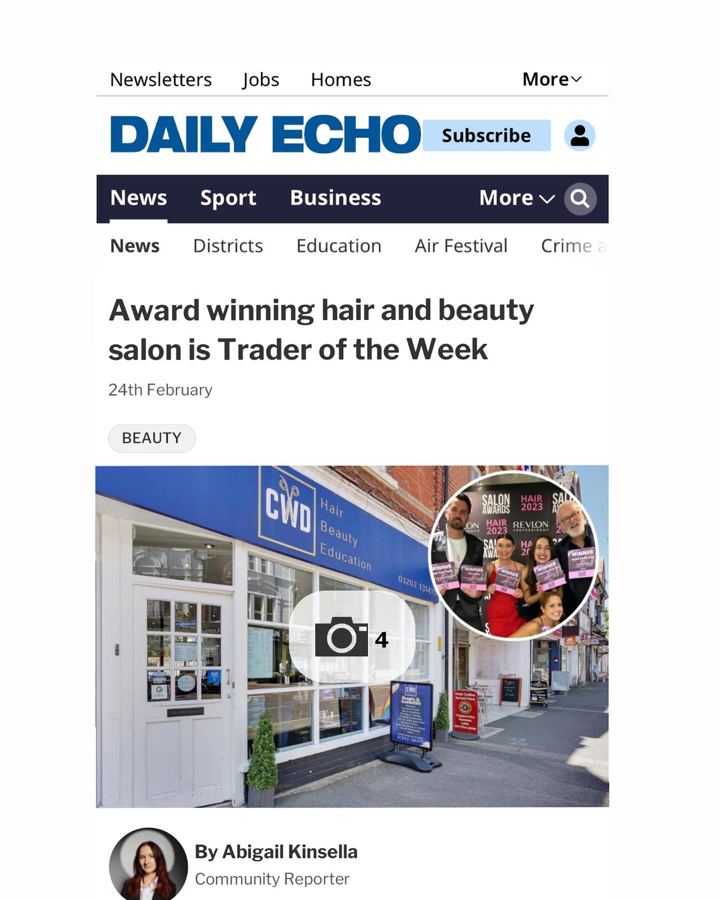 Thank you @bournemouthecho for trader of the week 🎉 and thank you to my incredible team for working so hard, and producing such great work! You are all so inspiring! I’m so lucky 💕 Also a huge thank you to all our lovely clients! So many more exciting things to come :)
Read the full article here
https://www.bournemouthecho.co.uk/news/24138680.award-winning-hair-beauty-salon-trader-week/
@amysultanhair
@hairbylizevans
@hairbynicolerocks
@terrysteventonhair
@hairby.jadefinch
@megan_exall_hair
@nancymayne.laser.waxing.beauty
@ca_aesthetics_clinic
@myleeswestbourne
#awardwinning #bestteam #teamwork #hairsalon #bournemouth #dorset #westbourne
@thisissandbanks
@westbournebournemouth
@bournemouth_official