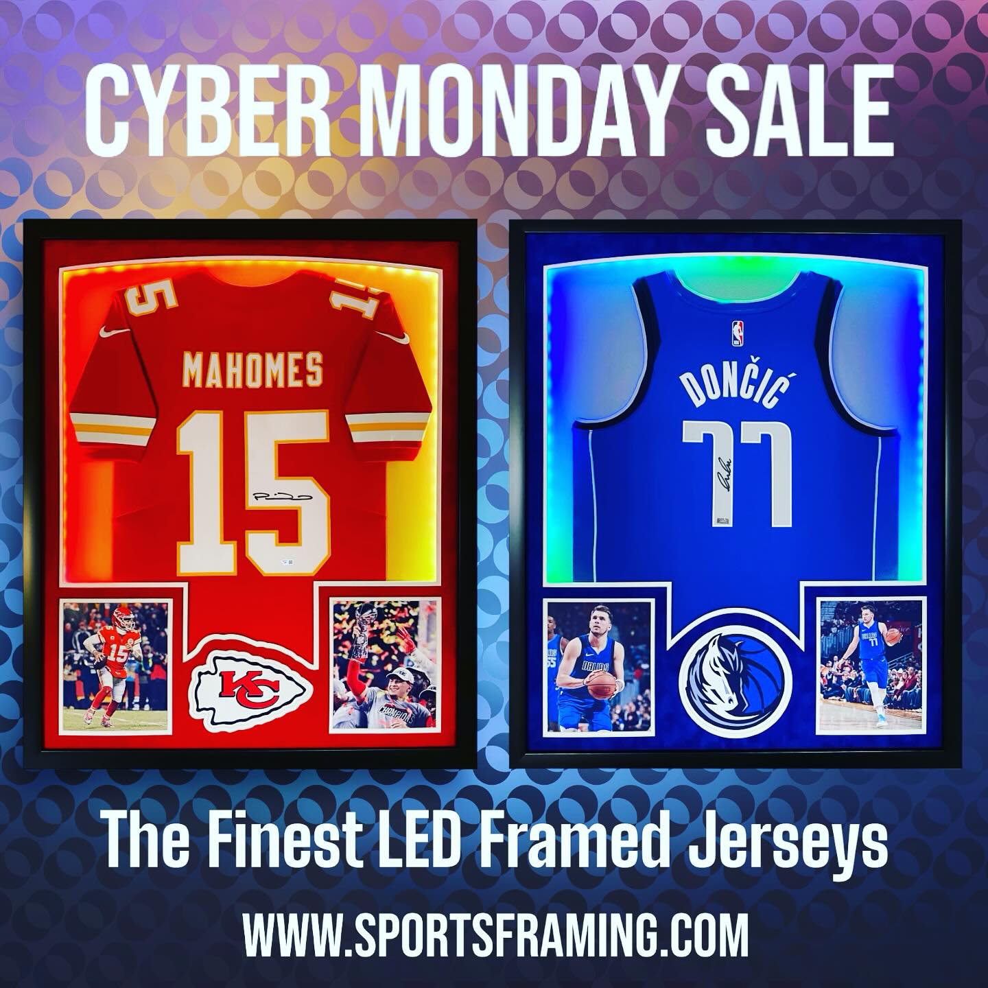 Our Deadline To Get Your Jersey Framed May Have Passed, But You Can Still Shop Our Cyber Monday SALE On All Our Framed LED Jerseys
#sportsmemorabilia #cybermonday #sportsframing #mancave #framedjersey