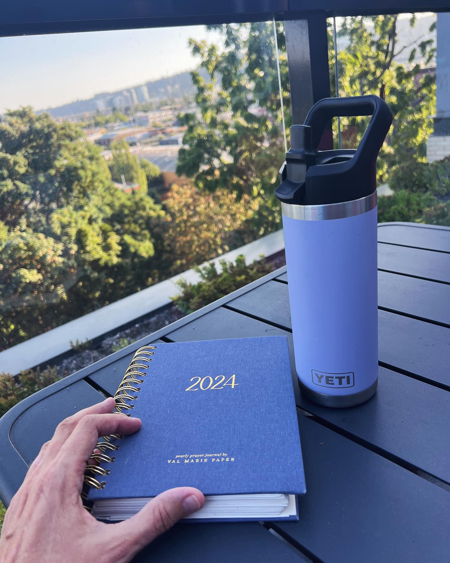 One year and a half ago, I sat with my 2023 prayer journal in a blustery cold Chicago winter, waiting… for God’s blessed answer to prayer and the birth of a grandson!
Today I sit in sunny Portland, Oregon, on a rooftop apartment building patio, waiting to write in my 2024 journal… For another answer to pray- grandchild #2!
“I wait for the Lord, my soul waits, and in his word I hope;” Psalm 130:5
We can never go wrong when we WAIT for the Lord!
P.s.- if you are looking for a wonderful prayer resource, I recommend ValMarie Paper💕
#valmariepaper