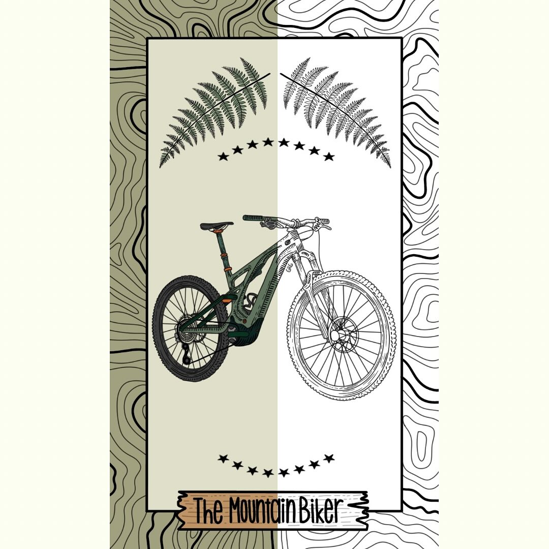 “The Mountain Biker”… road cyclist to come soon!
#graphicdesign #design #digitalart #digitalmarketing #graphicdesigner #graphics #creative #designinspiration #graphic #artist #digitalillustration #illustration #logodesign #smallbusiness #sketchbook #nature #flora #fauna #flowers #animals #trees #mountains #environment #designwork #procreate #cycling #mountainbike #mountainbiking #bikes #tarot