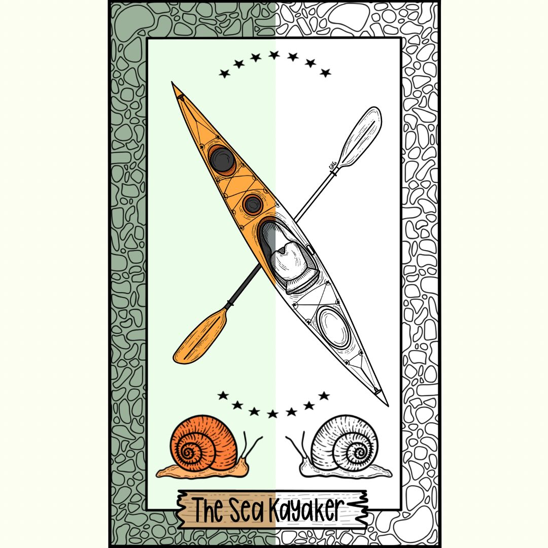 “The Sea Kayaker” (Adventurer’s Tarot Deck 15/30)
#graphicdesign #design #digitalart #digitalmarketing #graphicdesigner #graphics #creative #designinspiration #graphic #artist #digitalillustration #illustration #logodesign #smallbusiness #sketchbook #nature #flora #fauna #flowers #animals #trees #mountains #environment #designwork #procreate #witchy #tarot #adventure #seakayak #seakayaking