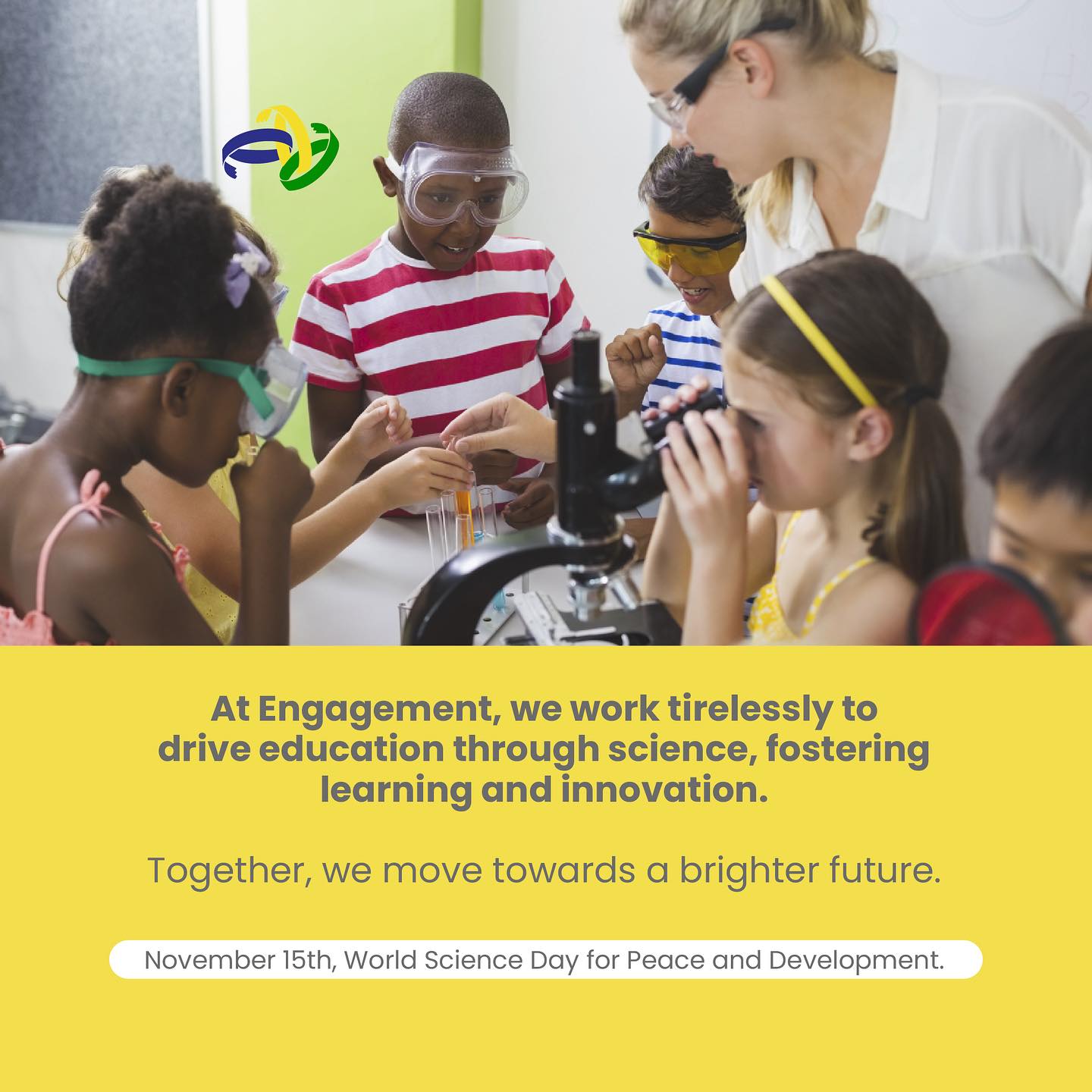 Today we commemorate World Science Day for Peace and Development. 🧪🕊️
Science is a powerful force for building a more peaceful and prosperous world. 🚀
By fostering scientific collaboration and promoting knowledge, we find the path to a bright future. Every discovery brings us closer to peace and sustainable development. 🌱💡
#ScienceDay #PeaceAndDevelopment #ScienceForWellBeing #EngagementFound