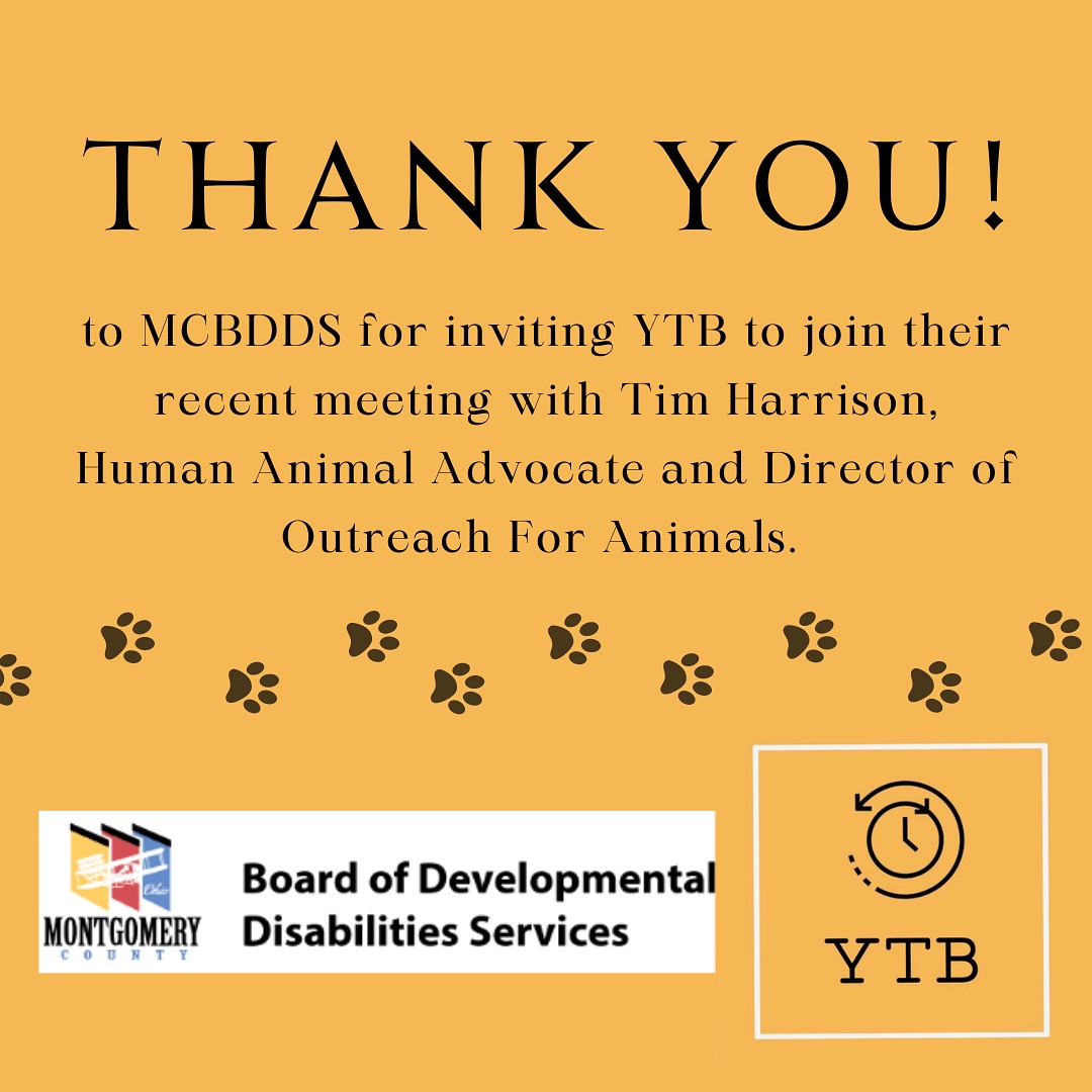 YTB believes in cultivating community connections and reciprocity. Thank you to MCBDDS for thinking of YTB and keeping us on your radar when it comes to not only community relationships but also animal relationships, advocacy, and care. For those who would like to learn more about these topics please visit:
https://outreachforanimals.org
https://humananimaladvocate.com
#community #connection #reciprocity #animaladvocate #animaladvocacy #animalsanctuary