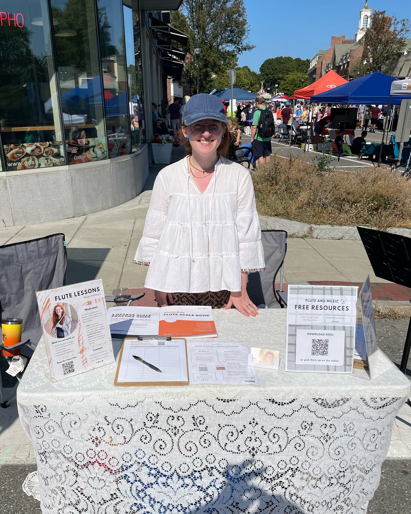 I had a great time at Belmont Town Day this Sunday! In the morning I performed a solo flute set, and then spent the rest of the day at my table talking to families and flute enthusiasts (and some future flutists)!