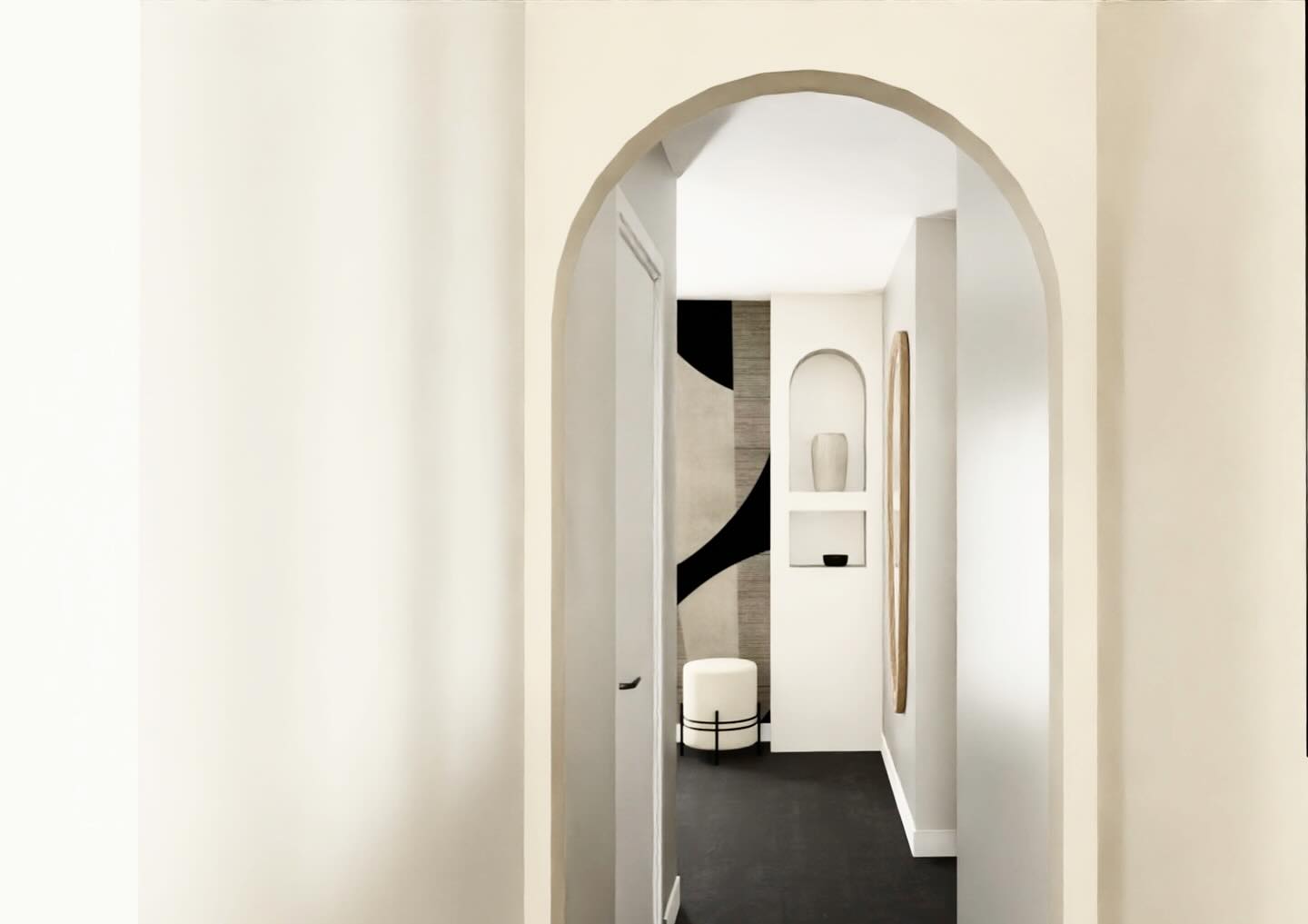 Douceur et Harmonie
.
On adore les formes arrondies! Et quoi de mieux qu'un combo gagnant pour apporter une touche de douceur à notre intérieur?
.
Imaginer une magnifique arche qui a seulement adoucit la profondeur de ce couloir, mais qui également guide le regard vers l’espace de vie, invitant à la découverte.
.
Dans l'entrée, une mise en scène remarquable : un papier peint graphique apportant du dynamisme et une niche pratique pour déposer nos clés, un détail à la fois esthétique et fonctionnel.
.
Qu’en pensez vous?
.
.
.
#au50bis #decoratricedinterieur #decoratrice #decorationinterieur #decoration #interiordesign #homedecor #home #instadesign #instadeco #igersbordeaux #decoratricebordeaux #architectureinterieure