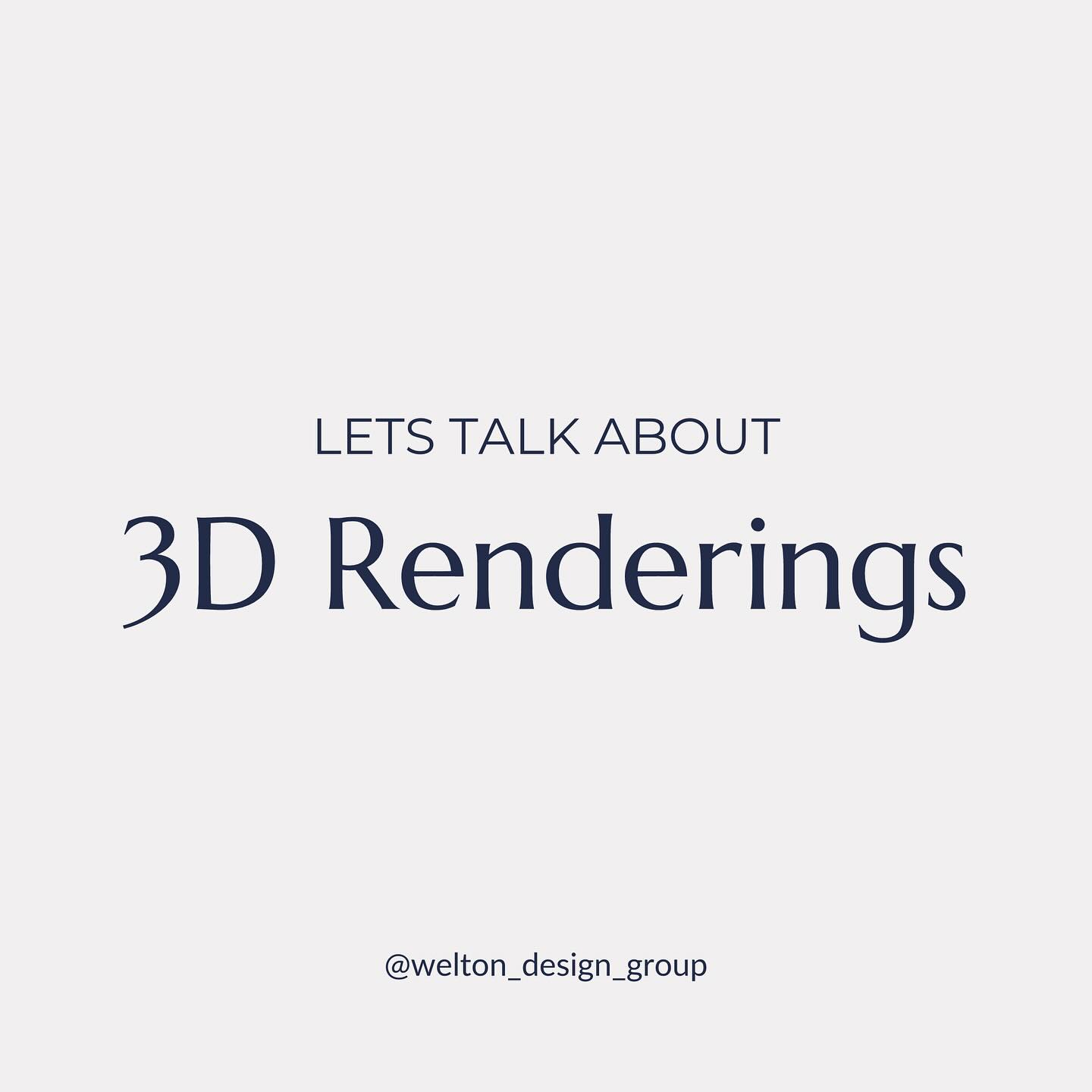 Let’s talk about 3D Renderings ✨
Envisioning every design detail of a space, together at once, can be difficult. We understand that while we as designers may have a clear picture in our mind, it is often a tad tougher for our clients. This is where 3D renderings come in. With realistic mockups of your space, we can show you a number of combinations to ensure we get your material specifications just right. This gives you the confidence to feel good in your choices and peace of mind that when the project is complete you won’t be saying “I wish I would have picked…”
Swipe through to see some of our most recent project renderings 👆
If you’re interested in working together or just saying hello, I’d love to hear from you. Email me at studio@weltondesigngroup.ca to kick the conversation off.