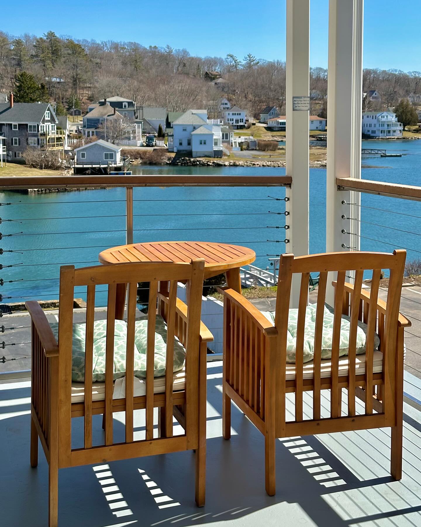 This view is waiting for you. After a snow storm, a beautiful sunny day in Boothbay Harbor. We are OPEN! Come stay with us this Spring with promotional off-season rates.