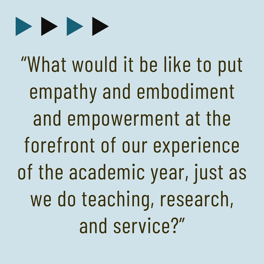 “What would it be like to put empathy and embodiment and empowerment at the forefront of our experience of the academic year, just as we do teaching, research, and service?”
An alternative approach to reflecting on the academic year: “Your Shadow Annual Report” on “The Good Enough Professor Podcast.