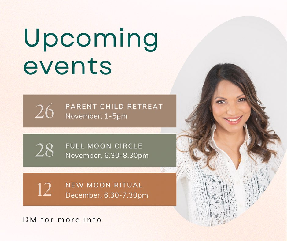 Upcoming events before the end of the year filled with beautiful collaborations!
- Parent Child Retreat @lakehousekent with @beingme.lovingit
- Online full moon circles with @whole.heartedly.tash
- New moon ritual @vwell_studio
We would love for you to join us. If you cannot make it but would like to join a future event, let me know and I will keep you posted!
Hope to see you there ❤️
