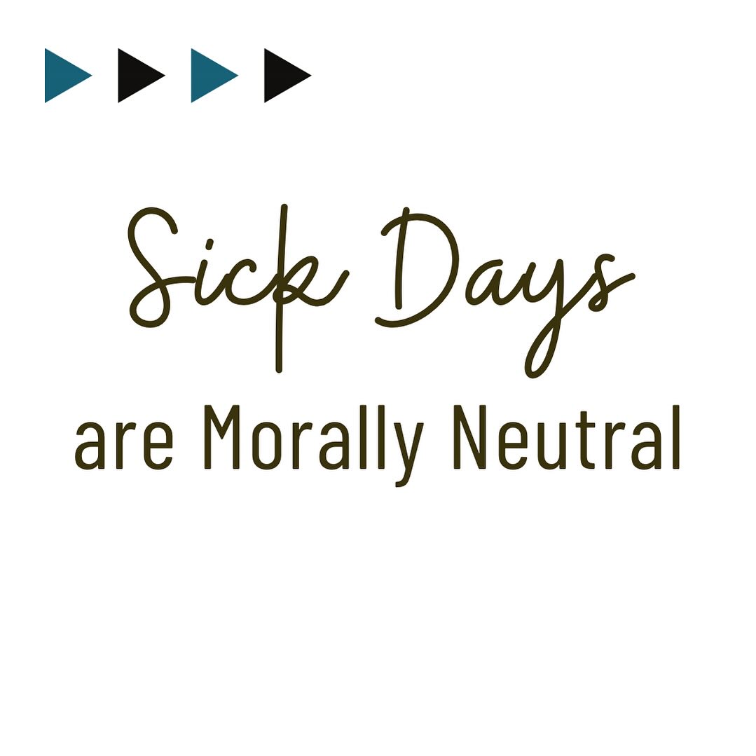 Sick days are morally neutral.
Needing rest & recovery is not a moral failure.
Our productivity is not more valuable than our health.
Let’s practice resisting internalized ableism and releasing academic grind culture - one sick day at a time.
#SickDay #AcademicLife #Professor #ProfessorLife #Faculty #FacultyLife #FacultyDevelopment #HigherEd #HigherEdLife