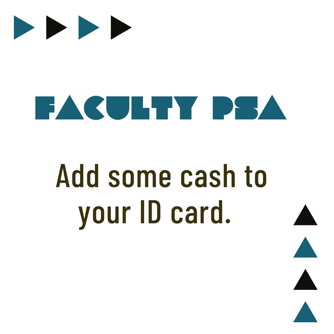 Faculty PSA: Add some cash to your ID card.
Take a moment to pre-load your ID with enough money to cover a couple of coffees and lunches for the semester. This gives you some options when, in the coming months, you find yourself starving, deeply in need of caffeine, or craving a cookie. Your future self will thank you!
#AcademicLife #Professor #ProfessorLife #Faculty #FacultyLife #FacultyDevelopment #HigherEd #HigherEdLife