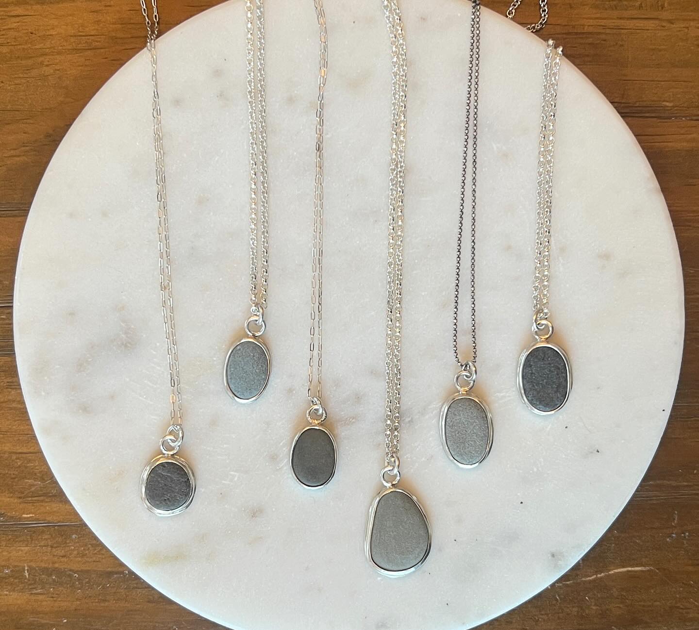 Beach stone Necklaces #amycashjewlery #handmadejewelry #marthasvineyard