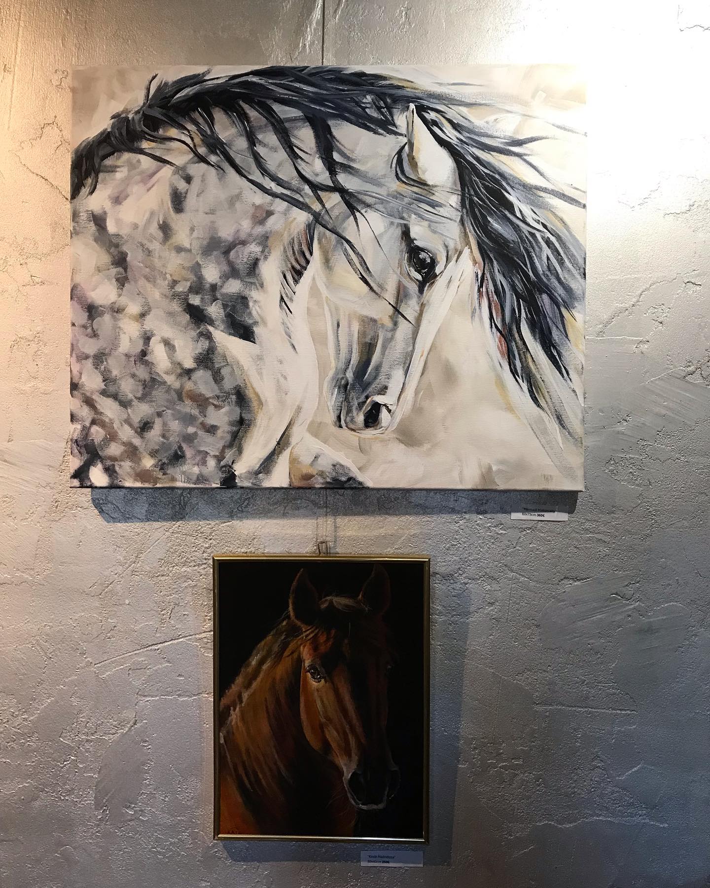 Lokakuun näyttely on lähtenyt ihanasti käyntiin, ensimmäinen teos myytiin heti ensimmäisinä päivinä, joten jos joku teos kutsuu, kannattaa varata pian💫
Katariina Kallunki on 41-vuotias sipoolainen taiteilija, joka maalaa ja piirtää sydämellään, erityisesti eläimiä ja hevosia. Taide on hänelle keino kertoa tarinoita ja tuoda esiin kauneutta, joka usein jää arjessa huomaamatta. Hevoset ovat aina olleet hänen intohimonsa, ja ne ovatkin pääroolissa useimmissa teoksissa. Katariina kokee taiteen myös väylänä jatkuvaan itseilmaisuun ja uuden oppimiseen – hän etsii jatkuvasti uusia tapoja ja tekniikoita ilmaista itseään.
Taiteen tekeminen tuo hänelle paitsi iloa myös syvää rauhaa. Hän maalaa, koska se on hänelle luonnollinen keino käsitellä tunteita ja ajatuksia – jokaisessa työssä on palanen hänen maailmastaan. Katariina tekee myös tilaustöitä, erityisesti lemmikeistä, ja hänen ainutlaatuinen kykynsä yhdistää eri tekniikoita näkyy hänen monipuolisessa tuotannossaan.
Hänen ensimmäinen näyttelynsä, ”Jouhien Tanssi”, esittelee erityisesti hevosia eri tyyleillä. Näyttelyssä katsojat pääsevät kokemaan niin realistisia, kuin abstrakteja ja kokeilevampia teoksia, mutta kaikissa niissä toistuu vahva eläinten läsnäolo ja arvostus niiden kauneutta kohtaan.
Tutustu lisää Katariinaan ja hänen taiteeseensa verkkosivuilla katasart.art sekä somessa @katasartfinland
Lämpimästi tervetuloa!
Avoinna Aatos Cafen aukioloaikoina
Ti-pe 9-15 sekä la 10-14
sekä Vanha 123:n tapahtumien yhteydessä.
#taidemaalari
#taidenäyttely
#taidettakotiin
#finnishdesign
#taidekesä
#kotimaistataidetta
#naistaiteilijat
#Porvoo
#VisitPorvoo
#Aatosgalleriaporvoo
@aatosgalleriaporvoo @aatoscafe @vanha123_porvoo @hannakekalainen