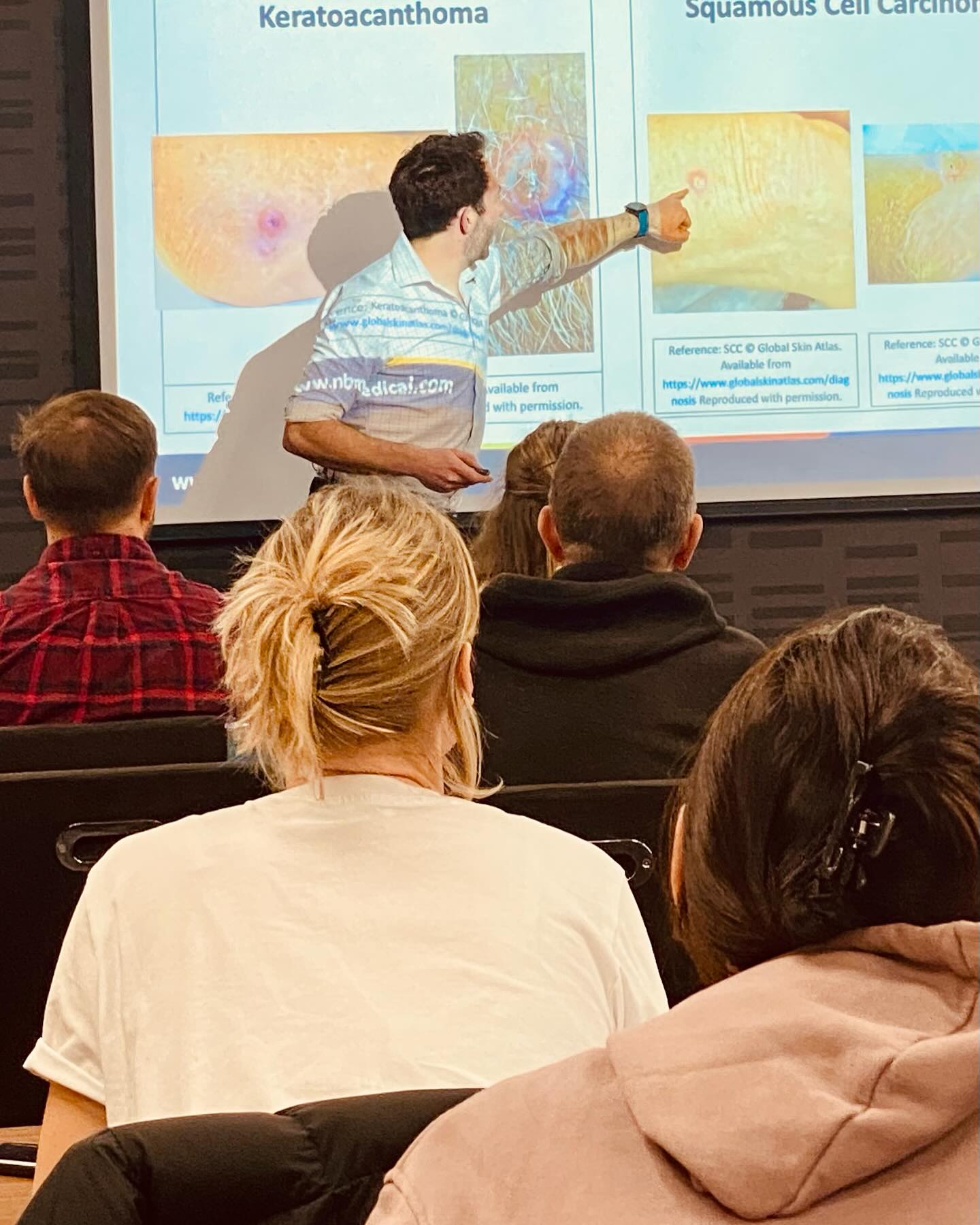 Thankyou @ldn_ambulance for inviting me to upskill your paras on common skin conditions in primary and urgent care today. We had a blast!
Key take homes from today:
1. To the untrained eye all rashes (skin eruptions) look the same
2. Even to the trained eye they often still all look the same!
3. Nonetheless, dermatology is a fascinating and rewarding sub-specialty - the skin is truly a ‘window’ into the human body, rich with diagnostic clues.
4. It’s a massive skill gap for so many generalist clinicians, and a bit of knowledge can go a long way including
-The early recognition of skin cancer can be truly life saving in melanoma.
-Good quality, primary care level management of common inflammatory dermatoses like eczema and psoriasis is a lifeline for patients whilst there are long waits for secondary care.
-We should never under estimate the impact that chronic skin conditions can have on quality of life, mental health and overall wellbeing. Simple interventions (including topical emollients and steroids) done well can be transformative.
#medicaleducation #dermatology #nbmedicaleducation