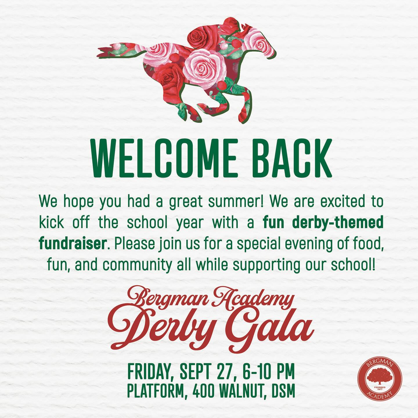 Bergman Parents - Please add this date to your calendar! You don’t want to miss this fabulous event and fundraiser!