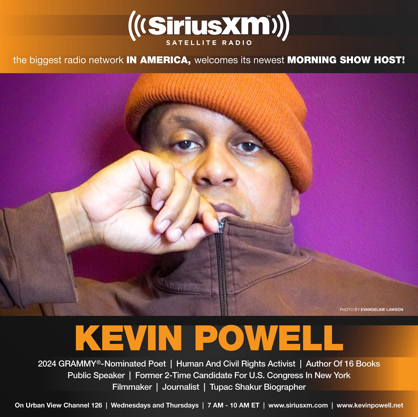 SiriusXM Radio and Kevin Powell are partnering for Urban View Mornings, a new morning show on its @UrbanViewRadio Channel 126. Kevin will host on Wednesday and Thursday mornings, 7 a.m. - 10 a.m.
Kevin will have a mix of great interviews, politics, pop culture, callers, and his own musings on the state of our world. Tune in to listen. The shows will be archived on his @KevinPowellInBrooklyn YouTube channel.