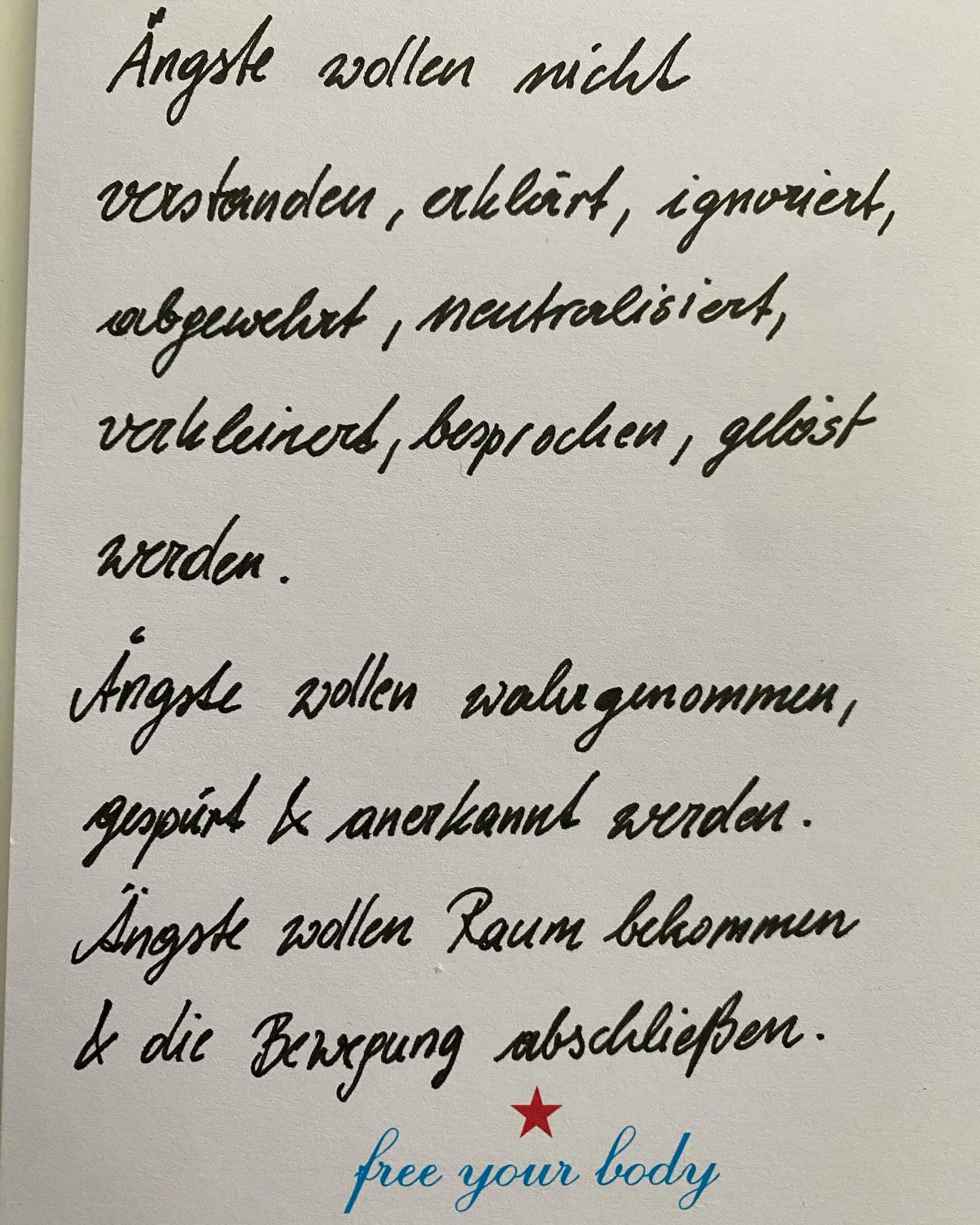 Was die Angst schon immer mal sagen wollte …