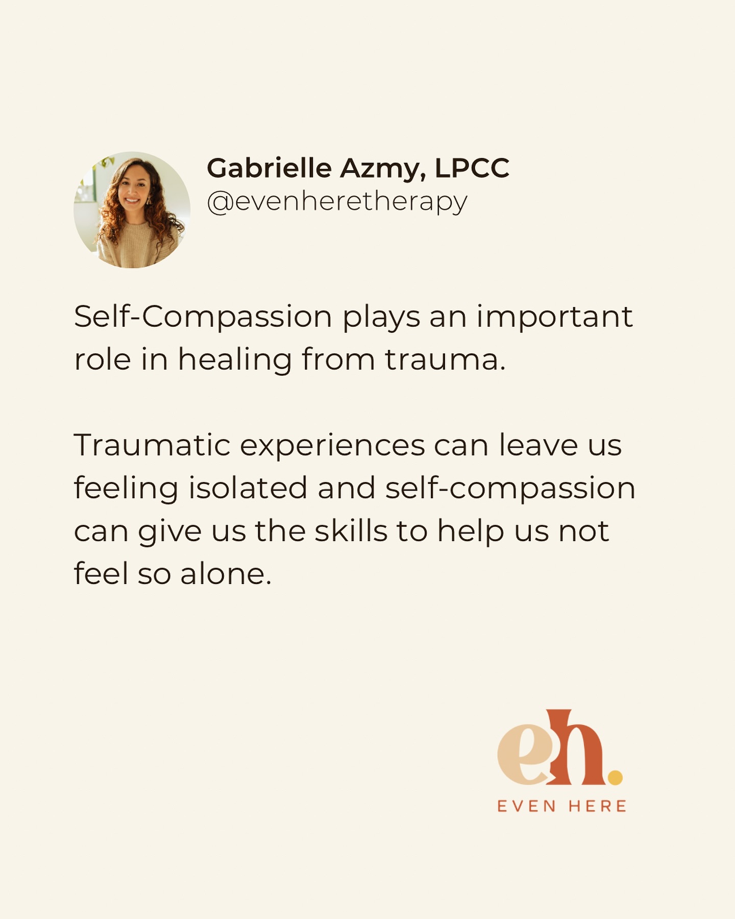 I say this to my clients all the time…
Our relationship with ourselves is the only one we’ll always have.
And, how we treat ourselves is often impacted by what we live through. This is especially true when we lived through trauma in childhood.
#traumatherapy #childhoodtrauma #cptsd #selfcompassion #mindbody #partswork #traumarecovery #traumahealing #californiatherapist #ptsd #ptsi #helpers