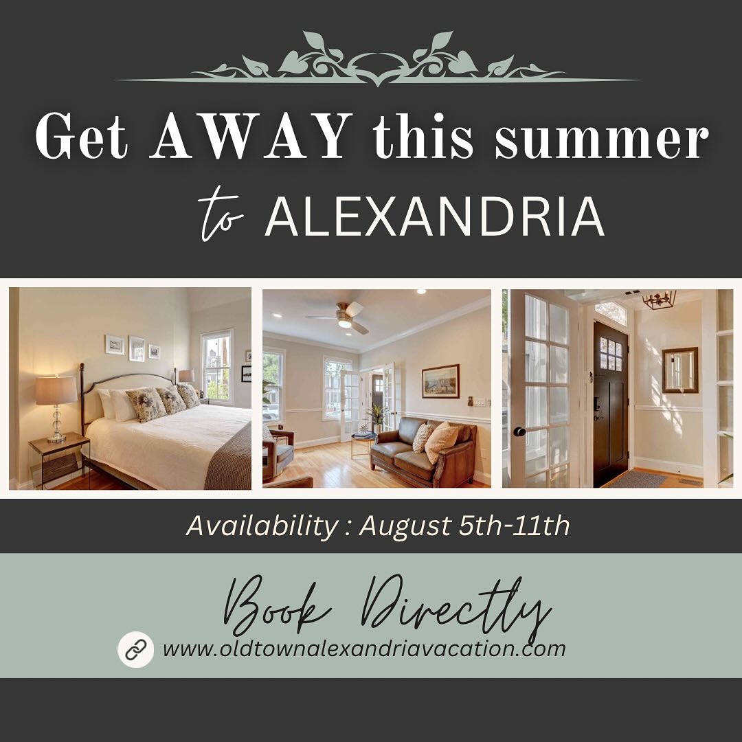 Looking for a last minute summer vacay destination? Join us in Alexandria at Payne St. House! We currently have a rare vacancy from August 5th-11th.
Book directly TODAY!
#summervibes #summervacay #alexandriava #oldtownalexandria #visitalxva