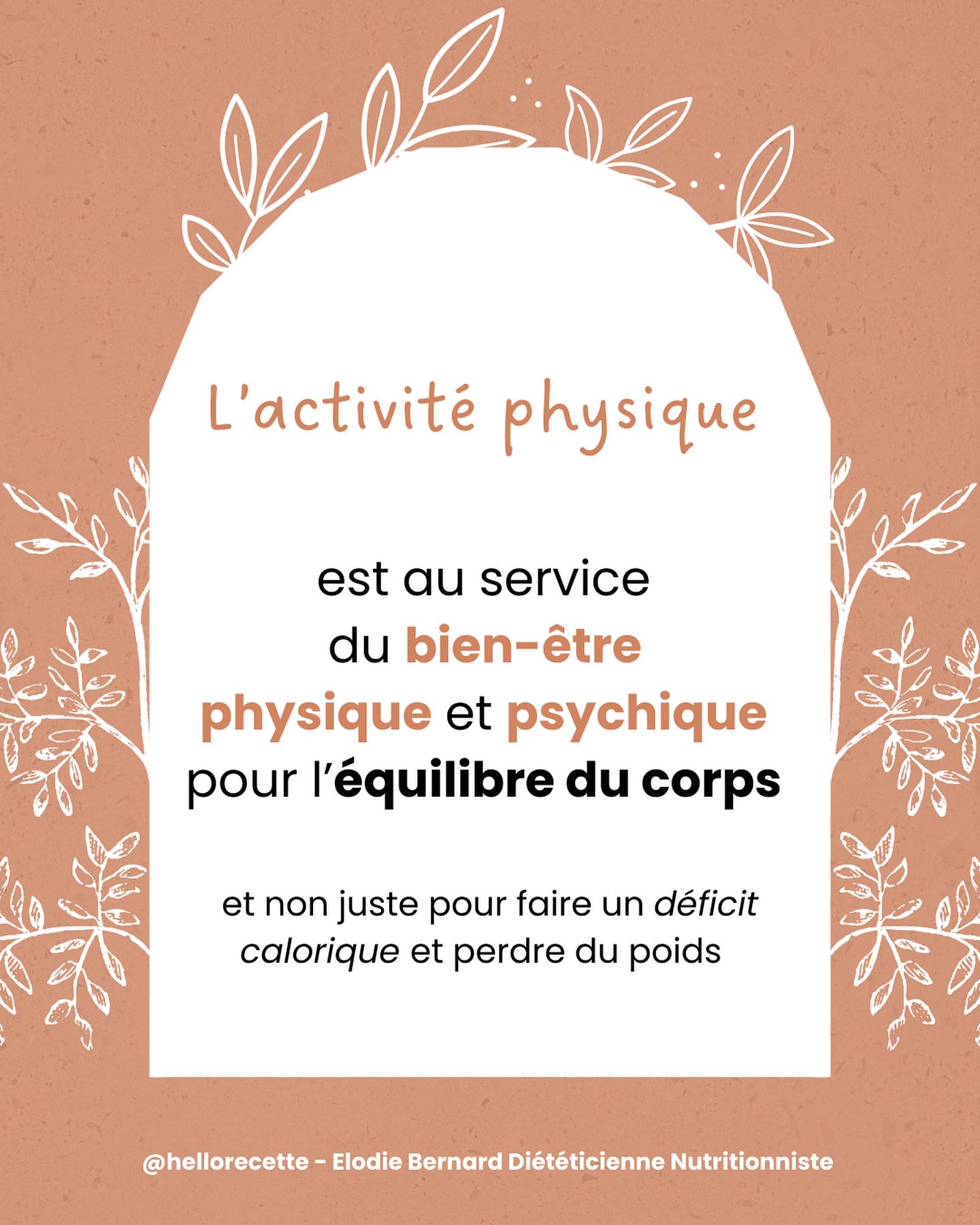 L’activité physique
Ou bouger le corps 🏃🏽♀️
🫶🏻C’est une chouette manière de se ré approprier et de reconnecter avec son corps
🫱🏻🫲🏼Cependant il faut que ça fasse sens pour toi !
🤷🏼♀️Car si ta seule motivation à faire du sport c’est de perdre du poids (par exemple) il est fort probable que cela devienne une contrainte et que tu lâches l’activité.
✨Et puis c’est aussi OK de ne trouver aucun sport que l’on apprécie mais ça n’empêche pas de trouver des manières de bouger son corps un peu plus au quotidien.
✨C’est aussi OK de commencer un sport avec l’objectif du poids puis au final de se rendre compte que cela nous plaît réellement.
☀️Il peut aussi être intéressant de ne pas ce bloquer en généralisant et dire « je n’aime pas le sport je n’ai jamais aimé ça » les goûts changent avec le temps et essayer ne coûte rien, au moins ça peut permettre de vraiment dire « je n’aime pas ce sport pour telle et telle raison » et permettre d’identifier d’autres activités qui peuvent procurer du plaisir
❤️Alors ré apprenons à mettre nos corps en mouvement avec bienveillance
•
🌾 Elodie Bernard Diététicienne Nutritionniste
✨ Consultation à Angers, Jallais et à distance
🌙 17 rue de Chantilly 49000 Angers
🍋 elodieb.diet@gmail.com
🌻 hellorecettediet.fr
☀️prise rdv Doctolib
•
#bougerlecorps #activitephysique #sport #bienveillance #relationalimentaire #alimentation #tca #compulsion #corps #poids #équilibre #dietetique