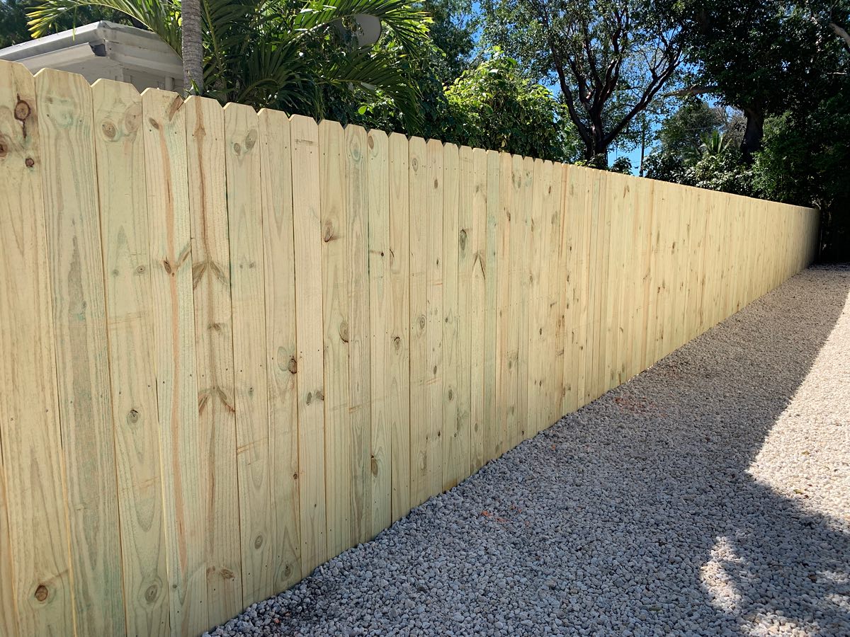 Good old fashioned stockade fence. Pressure treated pine. Dog ear pickets. 6 ft tall. #woodfence #privacyfence #knowafenceguy #knowafenceco