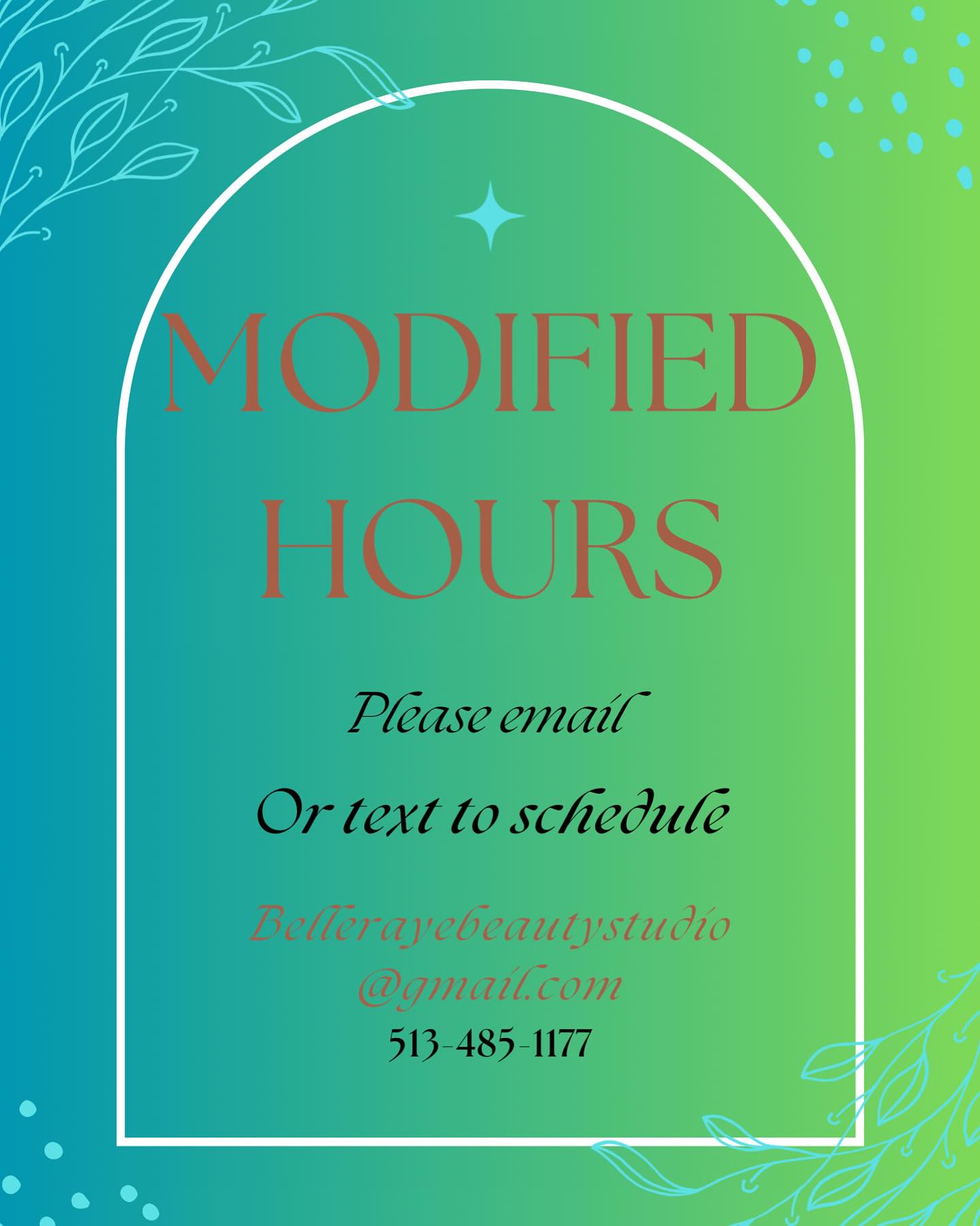 Hi All! I have some exciting trainings, growth opportunities and more to come!
With that known I will have very limited hours at the studio for the time being. I know it may not be the most convenient but it is what is necessary for me to continue to grow and be able to provide the best services I can! I appreciate your understanding! 😘 please feel free to text me or email the studio!
Bellerayebeautystudio@gmail.com