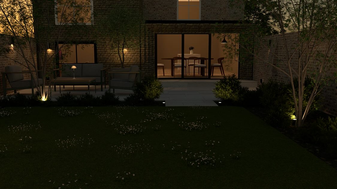 WIP
Trying out some evening renders to showcase lights within this garden design. No point in creating a garden if you can’t see it in the evenings right? Swipe for plan view layout 💡