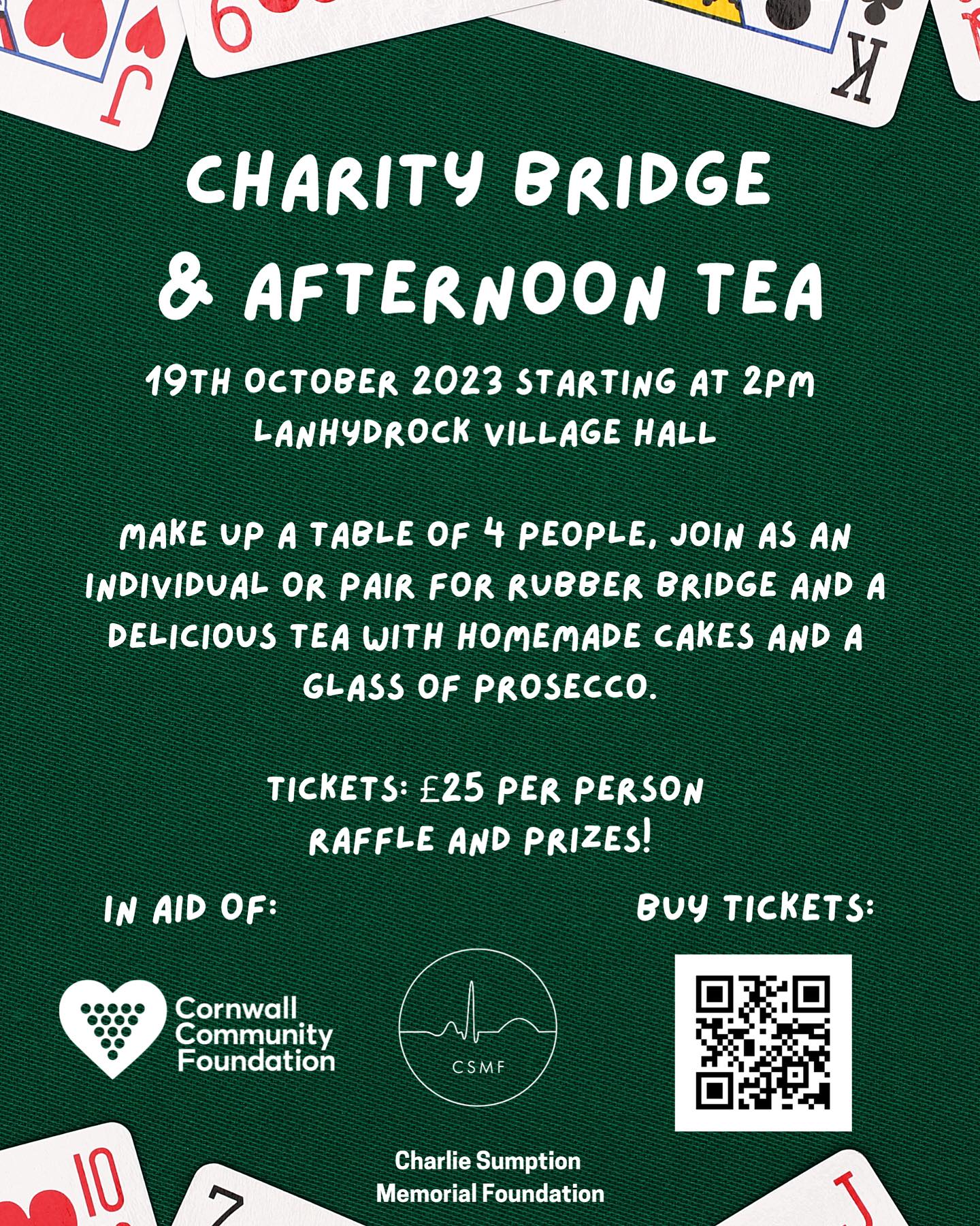 We are delighted to invite you all to our Charity Bridge & Afternoon Tea event in Cornwall on the 19th of October! This is in aid of @csmf_kenya and @cornwallcommunityfoundation and you can purchase tickets using the link in our bio. If you canโt make it on the day weโd love any donation you feel you can spare ๐