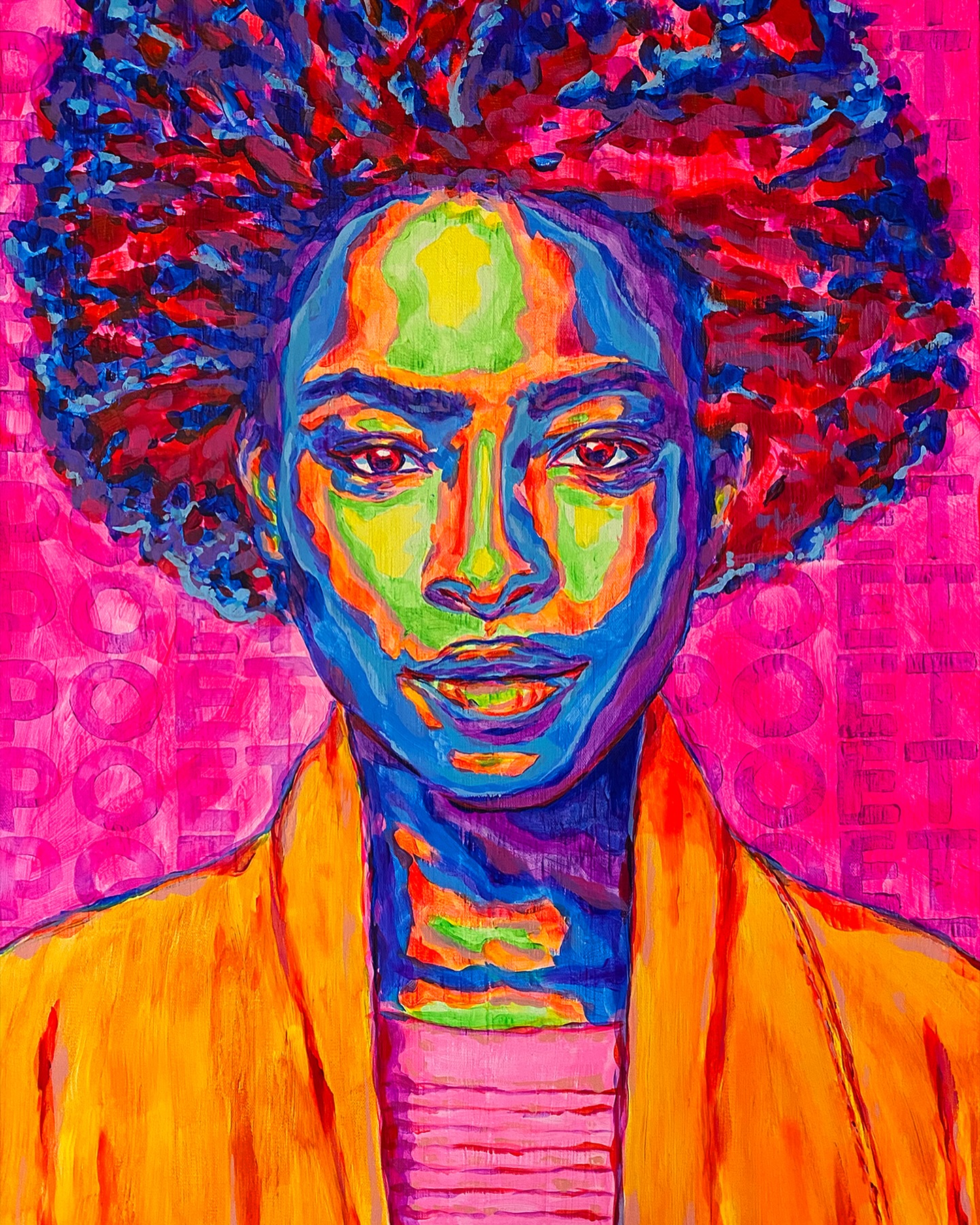 Amanda Gorman
This young woman, Amanda Gorman stole Americas heart when President Joe Biden chose her to be our poet laureate. Her poetry crosses over into activism, exploring the ideas of feminism, race, oppression, and the Black experience. She is young and she is as beautiful as the poetry she composes, making her a superstar in my mind. I felt the importance of her appointment and immediately started sketching a concept for a painting as soon as I saw her first appearance on TV. The magnificence of her image was inspiring to me, and I felt the need to honor her with a painting that was colorful, bright, and full of energy. Her positive energy was undeniable, and her ability to captivate an audience was obvious. This is the first of many painting I have planned of this young superstar.
#explore #explorepage #indigogreen #amandagordon #nationalcrisis #kamala #biggretch