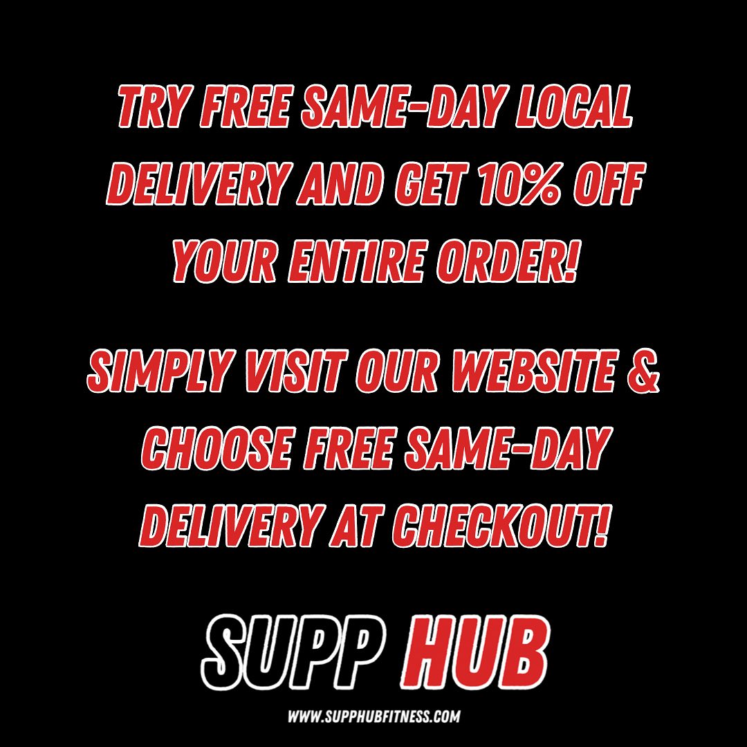Stop paying for shipping and waiting days or even weeks when ordering your favorite supplements. Order FREE same-day local delivery from Supp Hub!
Try free local delivery and get 10% off your entire order! Just visit our website and choose the free local delivery option for an automatic 10% discount!
We now offer a variety of payment methods including Venmo and PayPal!