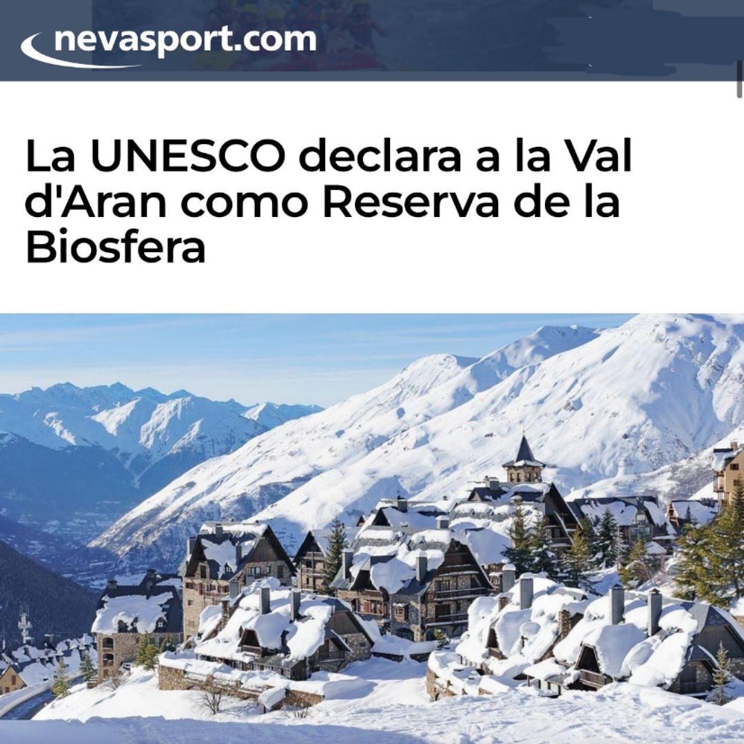 La semana pasada conocimos la noticia de manos de @nevasport_com de que el Valle de Arán ha sido declarado reserva de la biosfera de la UNESCO, la máxima distinción a nivel medioambiental que otorga esta organización mundial de incuestionable prestigio dependiente de las Naciones Unidas.
Resulta que en este maravilloso valle, se encuentra la mayor estación de esquí de España, con el mayor dominio esquiable de 165kms, y con la mayor afluencia anual de esquiadores de España.
…Y resulta que tiene aprobada y prevista su ampliación de forma inminente hacia la zona de la Peulla en el lado de Pallars, con nuevos remontes y pistas.
Una vez más se demuestra que es posible la compatibilización de la defensa del medio ambiente, con una apuesta por la industria del esquí, que en definitiva es la que genera riqueza y fija la población de los valles, y por consiguiente trae servicios educativos, de sanidad, preserva la cultura, etc.
Desde PUCAF creemos que el Valle de Tena y el del Aragón deberían de tener las mismas aspiraciones, tanto la de lograr la declaración de reserva de la biosfera (estamos convencidos de que nuestros valles tienen, si no más, al menos los mismos atributos que el valle aranés para lograr tal distinción).
Pero también debemos aspirar a seguir invirtiendo en nuestras estaciones de esquí, renovando nuestras instalaciones y por encima de todo uniendo los tres dominios esquiables de Candanchú, Astún y Formigal, para lo cual solamente es necesaria la instalación de dos remontes (en la citada ampliación de Baqueira se prevé instalar cuatro).
#uniondeestacionessi
#candanchú
#astún
#formigal